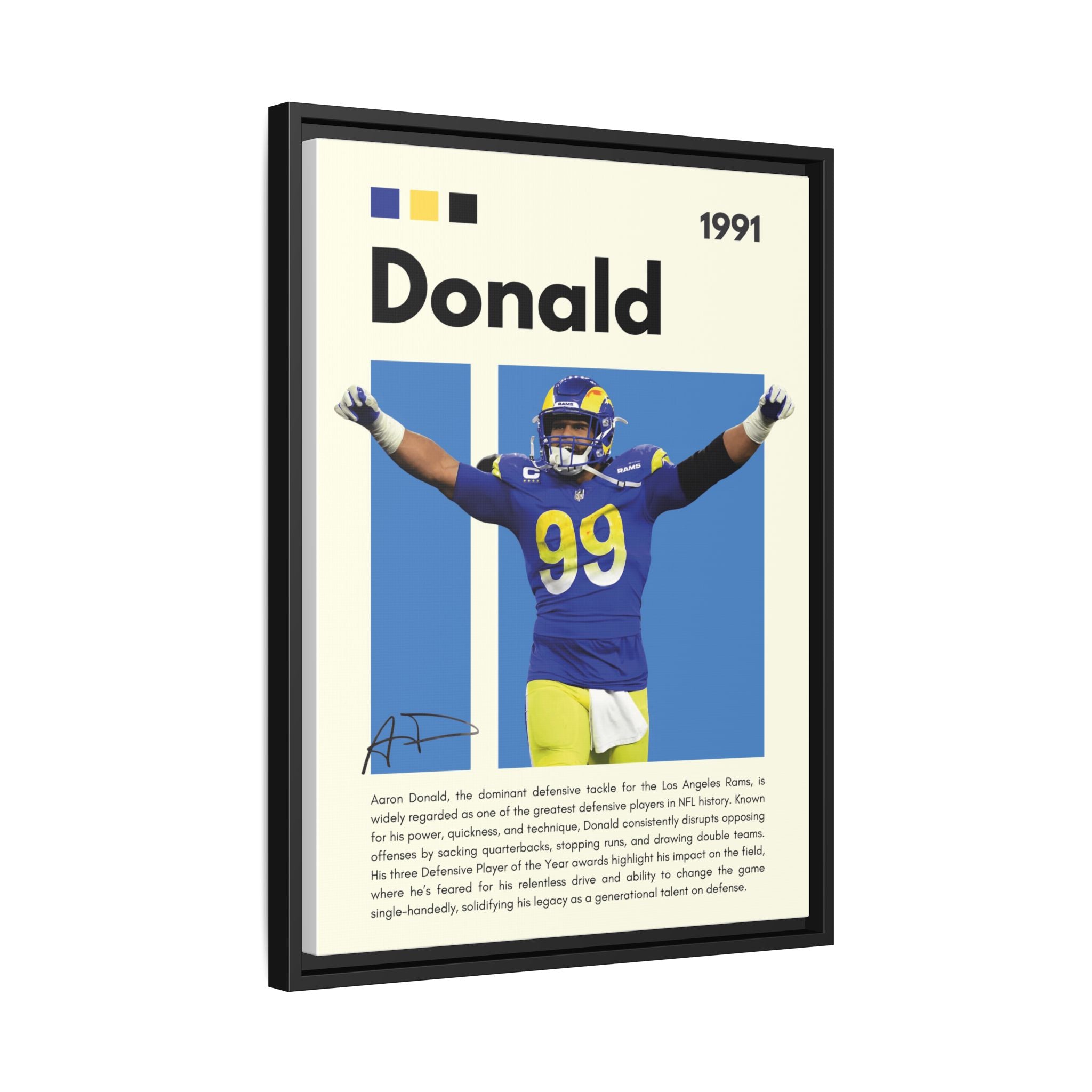 Aaron Donald: Rams Defensive Powerhouse - Canvas Wall Art