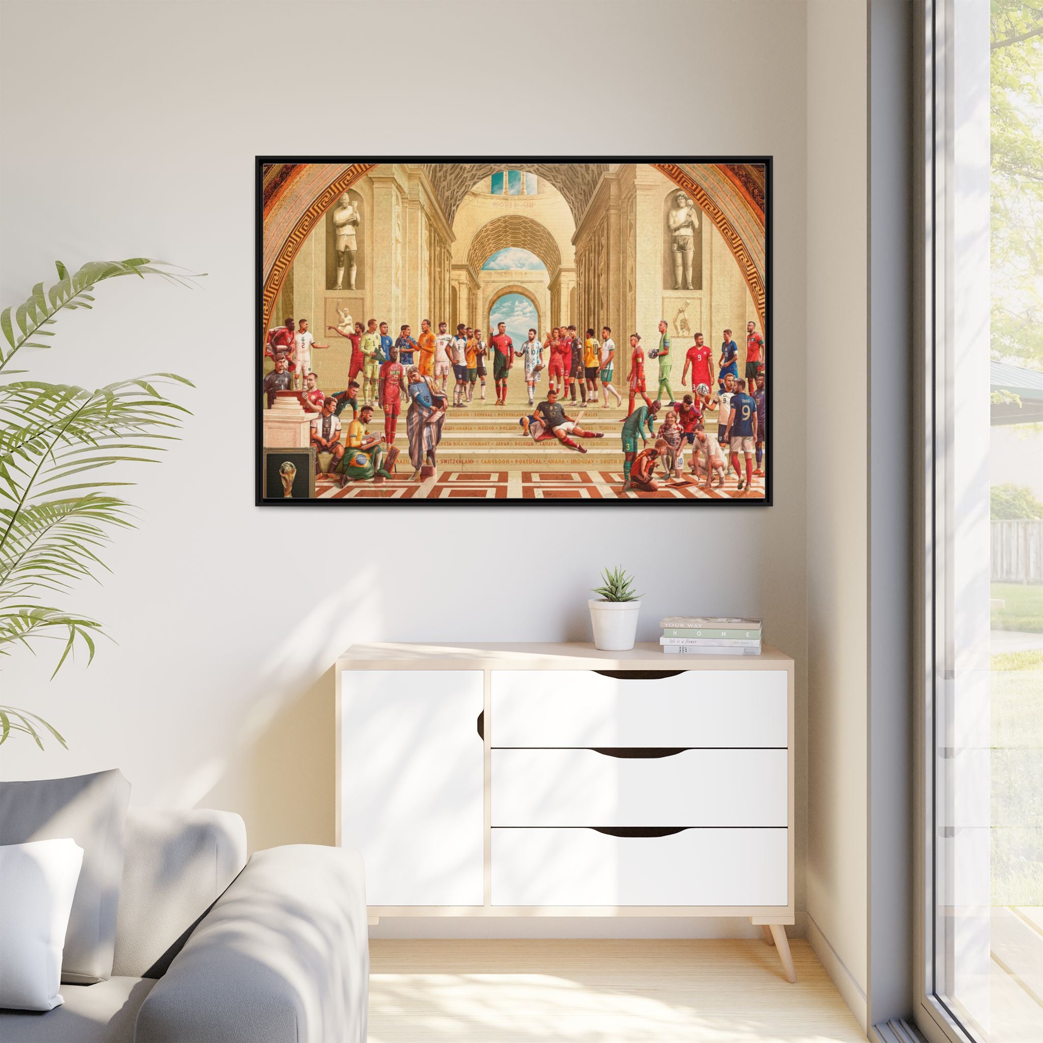 Pantheon of Football Glory: World Cup 2022 Immortalized, Global Soccer Legends Memorialized - Canvas Wall Art