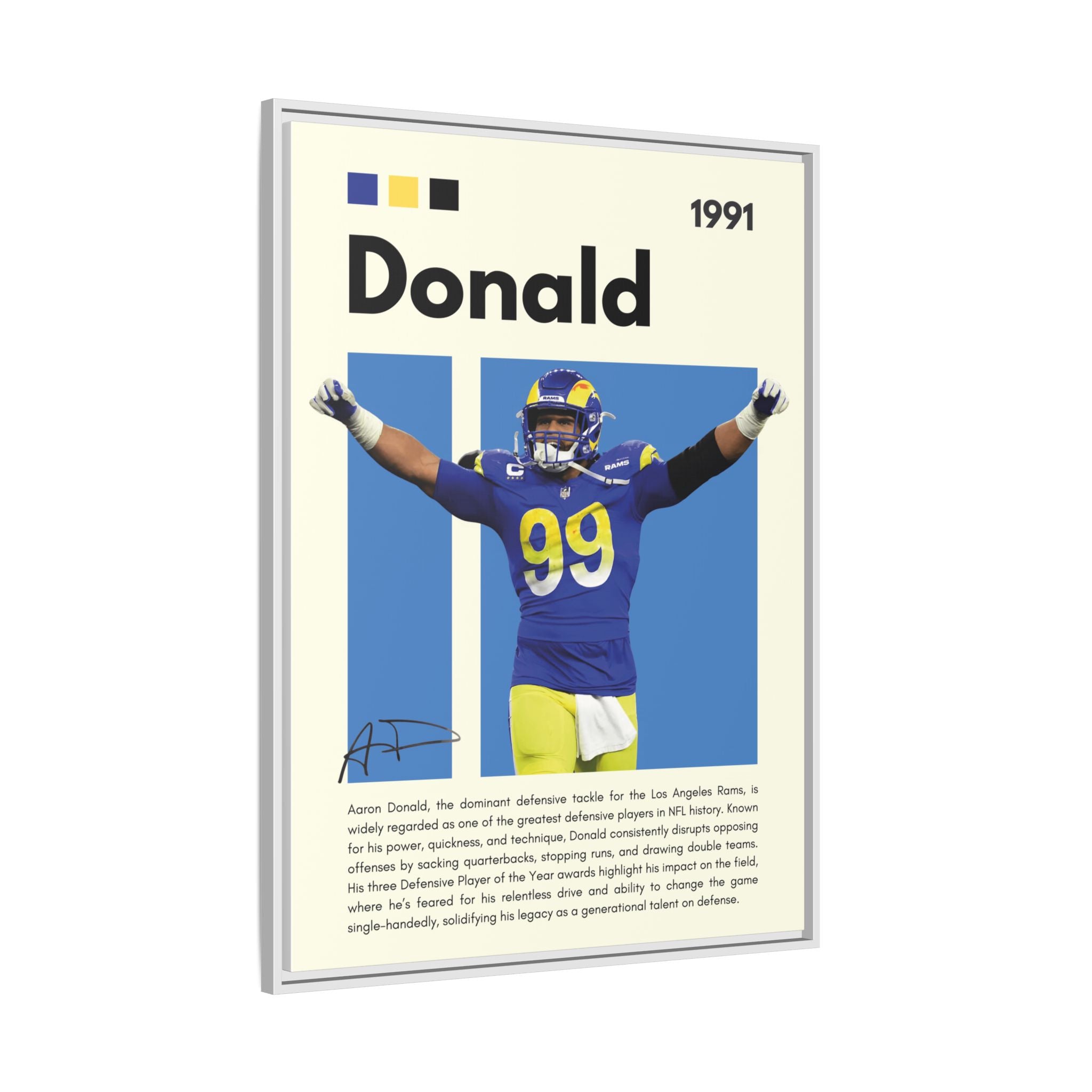 Aaron Donald: Rams Defensive Powerhouse - Canvas Wall Art