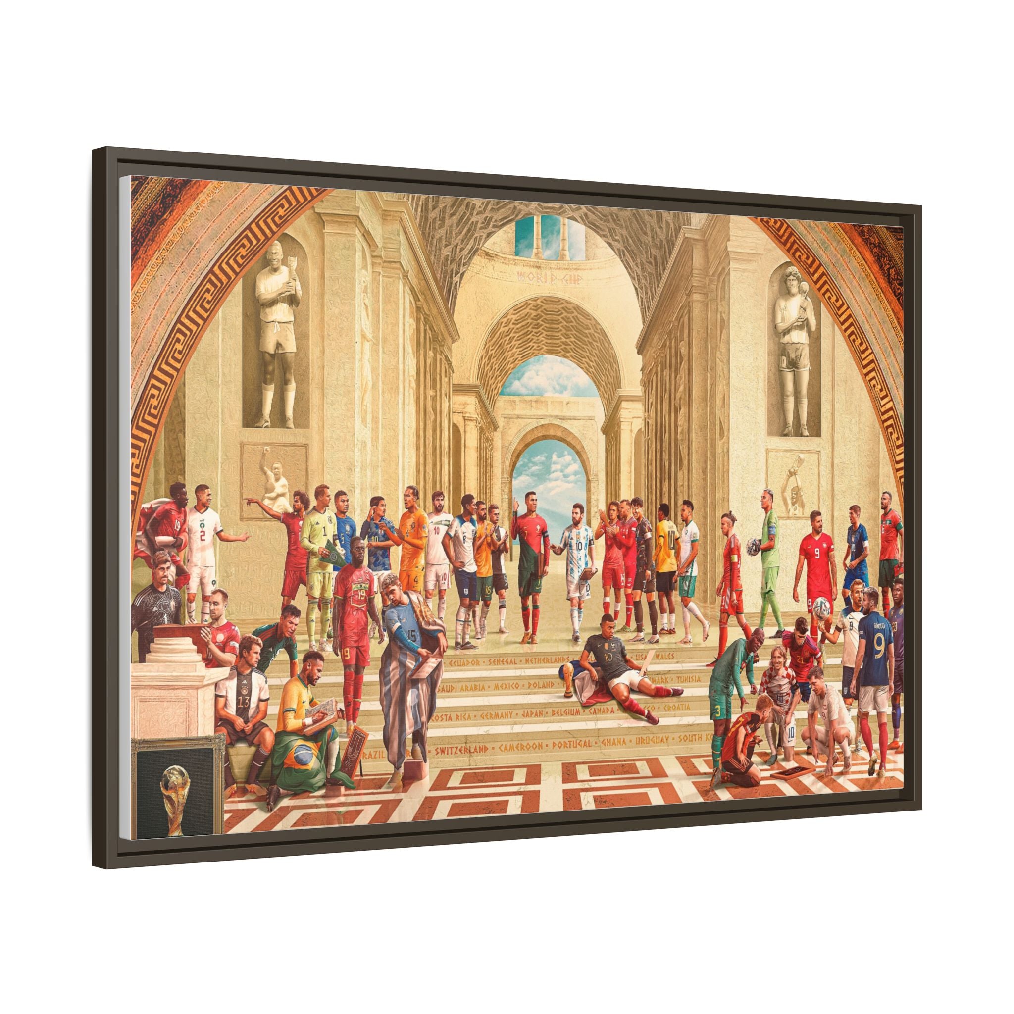 Pantheon of Football Glory: World Cup 2022 Immortalized, Global Soccer Legends Memorialized - Canvas Wall Art