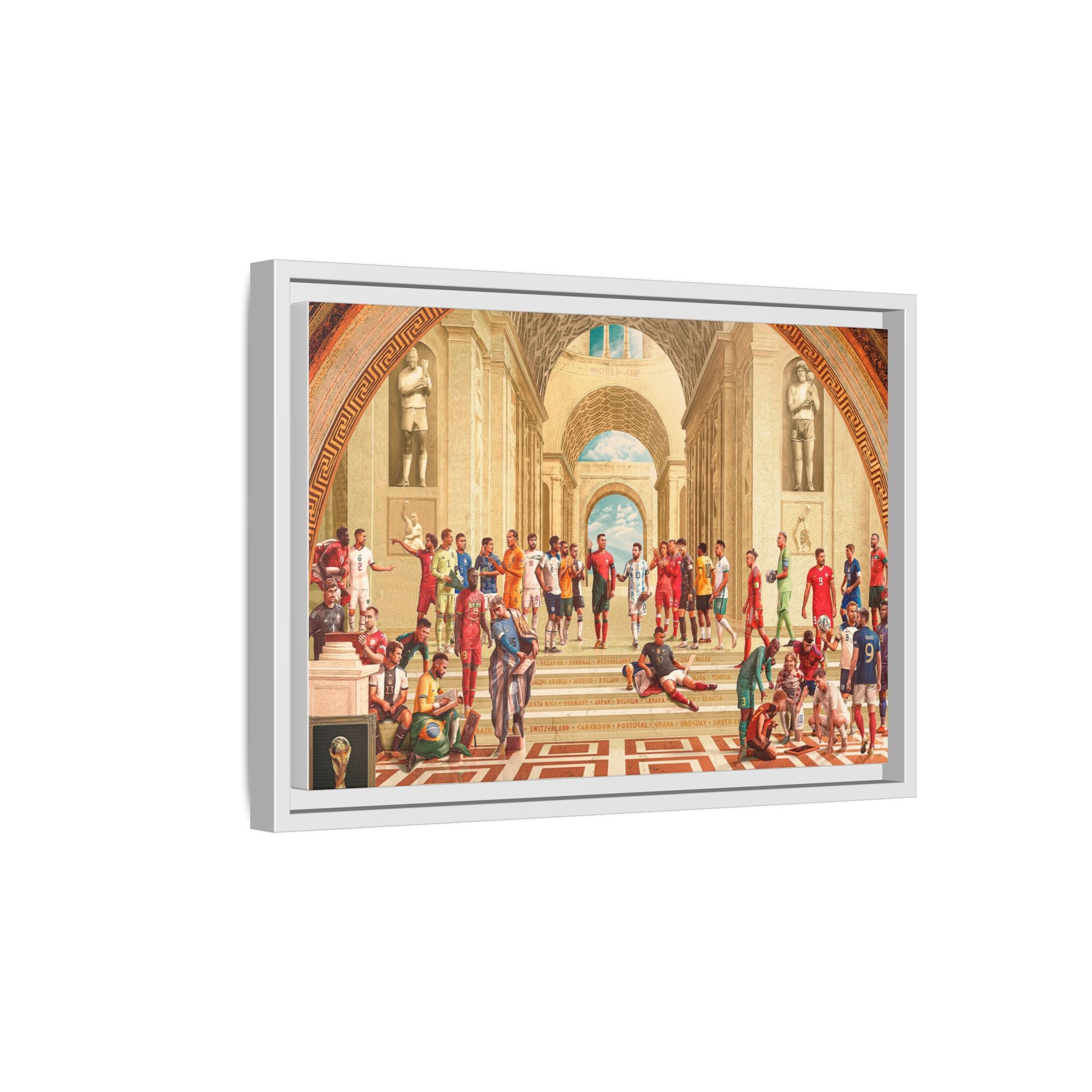 Pantheon of Football Glory: World Cup 2022 Immortalized, Global Soccer Legends Memorialized - Canvas Wall Art