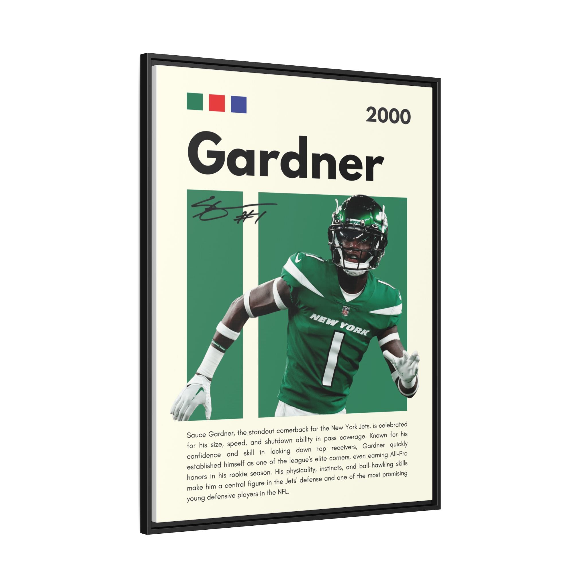 Sauce Gardner: Defensive Dynamo - Canvas Wall Art