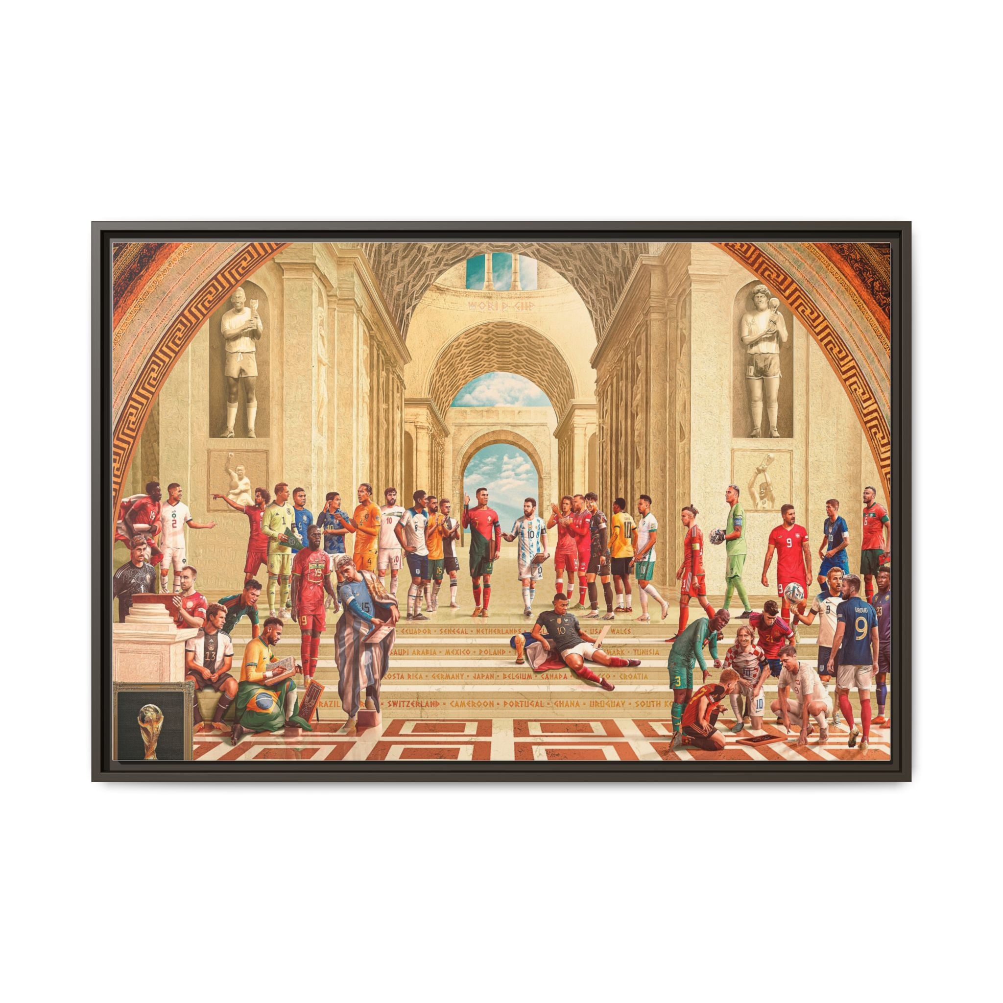 Pantheon of Football Glory: World Cup 2022 Immortalized, Global Soccer Legends Memorialized - Canvas Wall Art