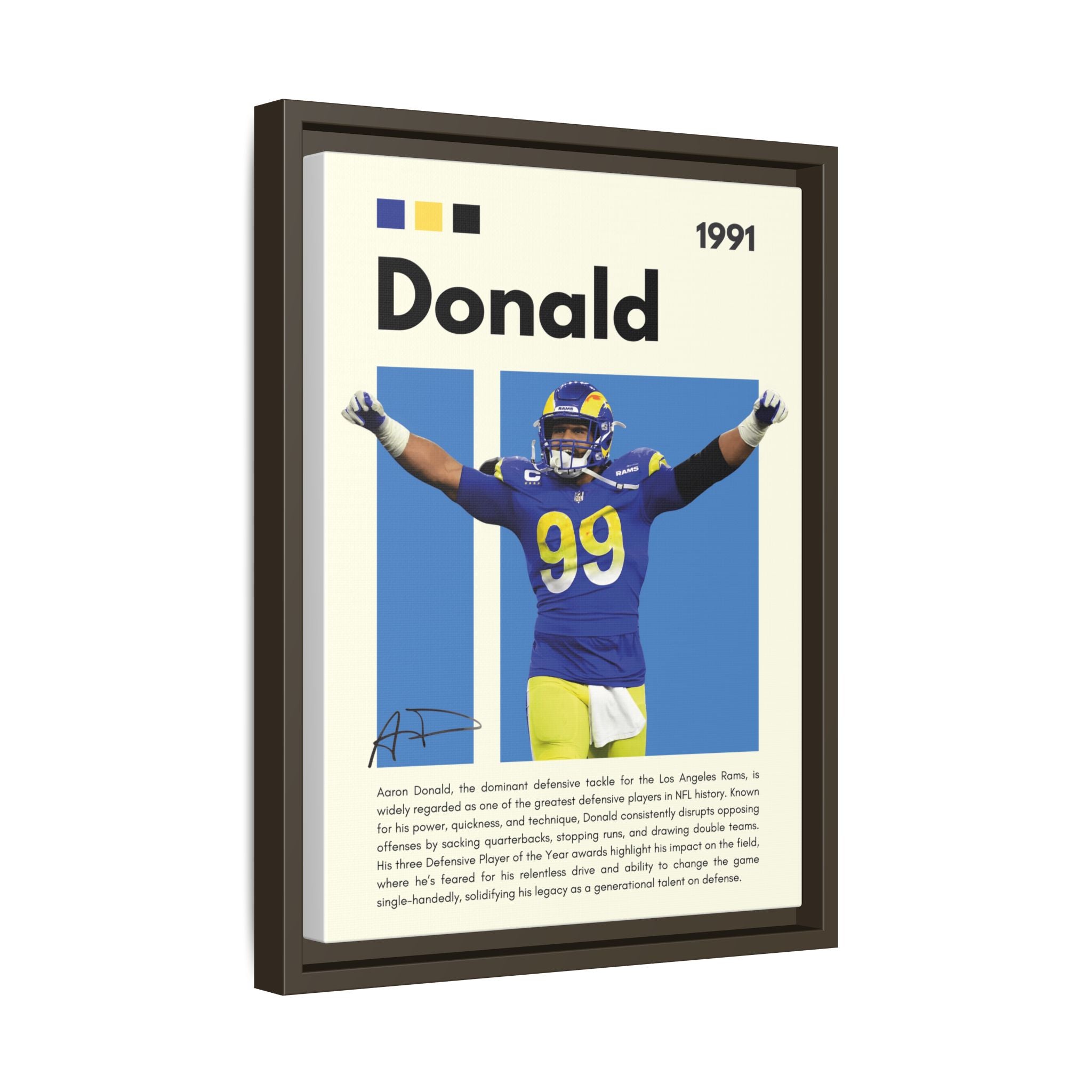 Aaron Donald: Rams Defensive Powerhouse - Canvas Wall Art