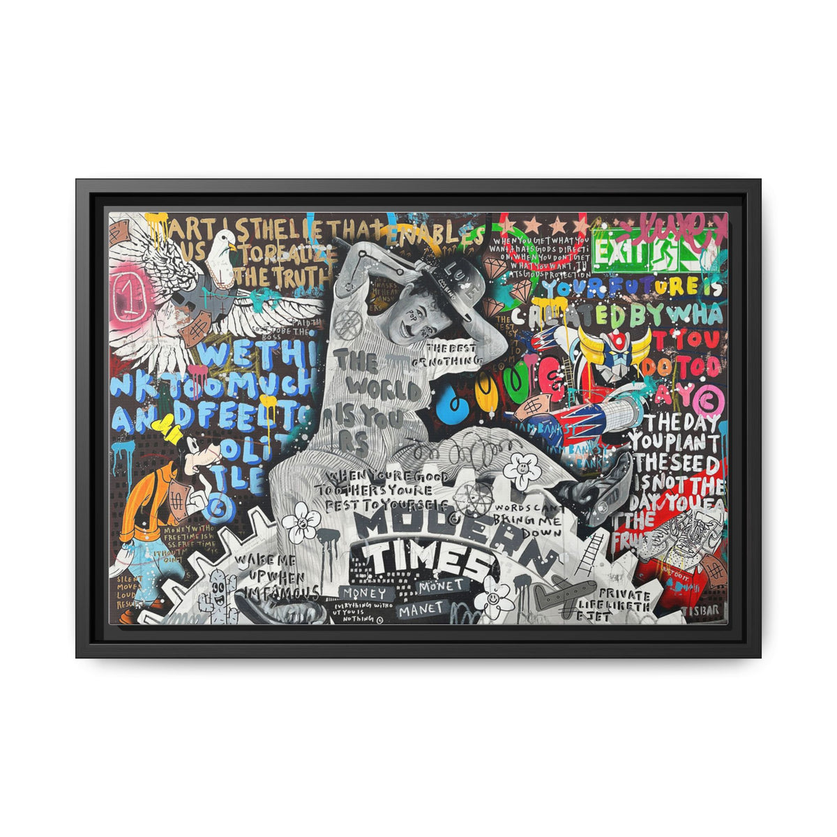 Urban Kaleidoscope: Street Art Fusion, Visual Commentary, Graffiti Narrative - Canvas Wall Art