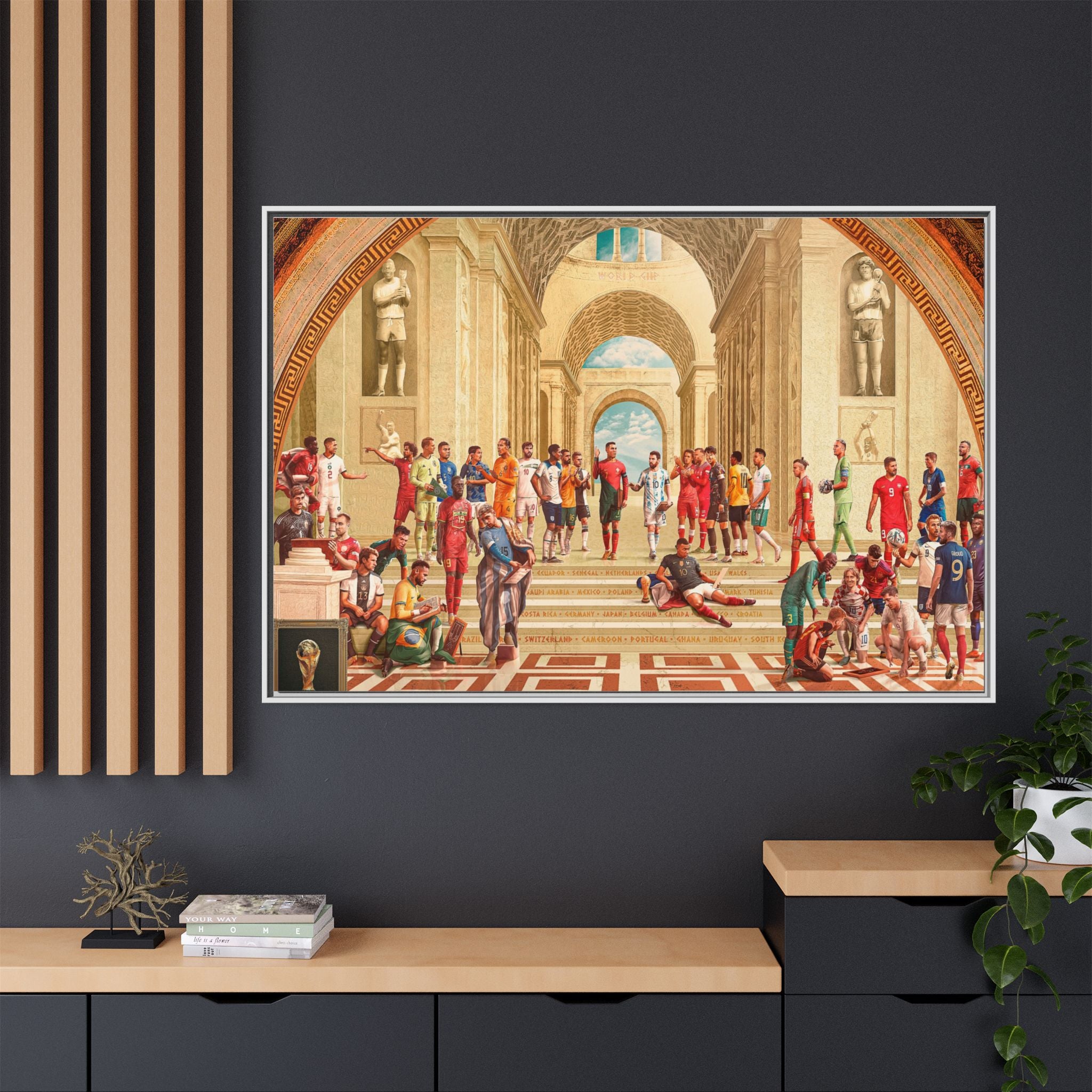 Pantheon of Football Glory: World Cup 2022 Immortalized, Global Soccer Legends Memorialized - Canvas Wall Art