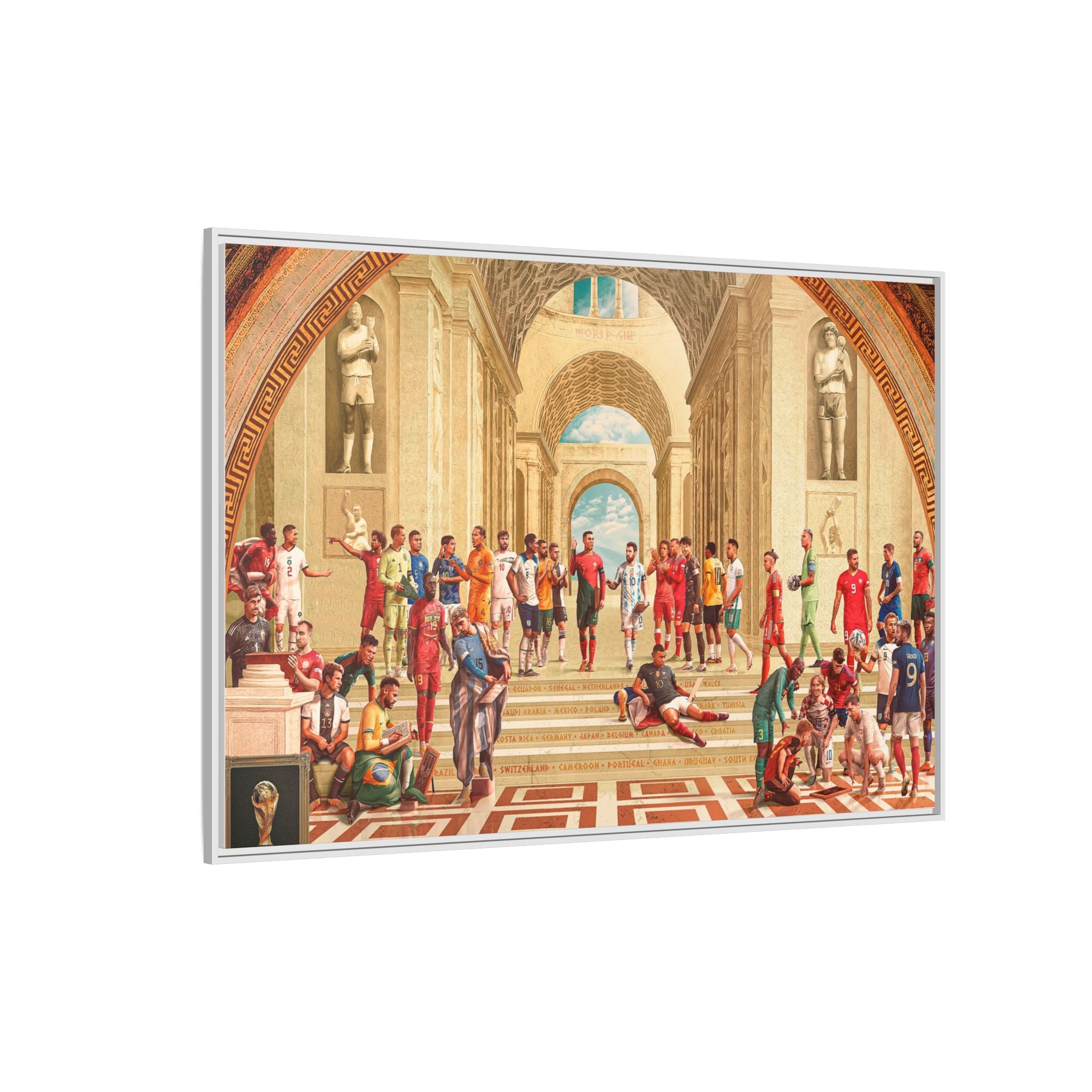 Pantheon of Football Glory: World Cup 2022 Immortalized, Global Soccer Legends Memorialized - Canvas Wall Art