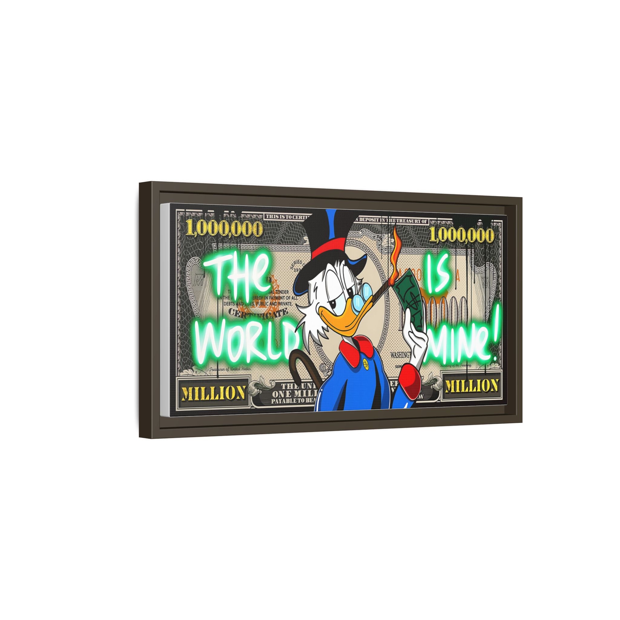 Duck Dollar Domination: Pop Art Financial Satire, Disney Character Urban Commentary - Canvas Wall Art