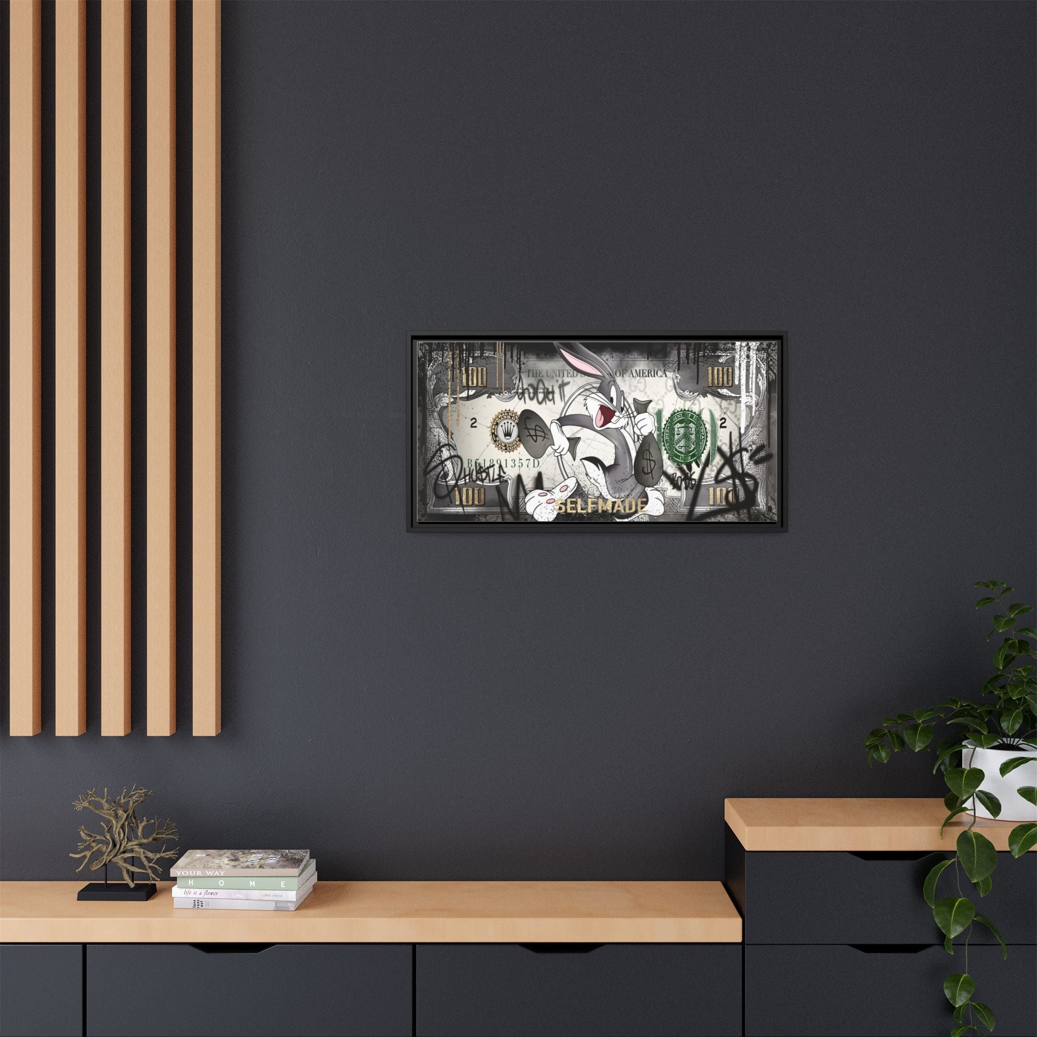 Bunny Benjamins: Pop Art Currency Remix, American Dream Iconography - Canvas Wall Art