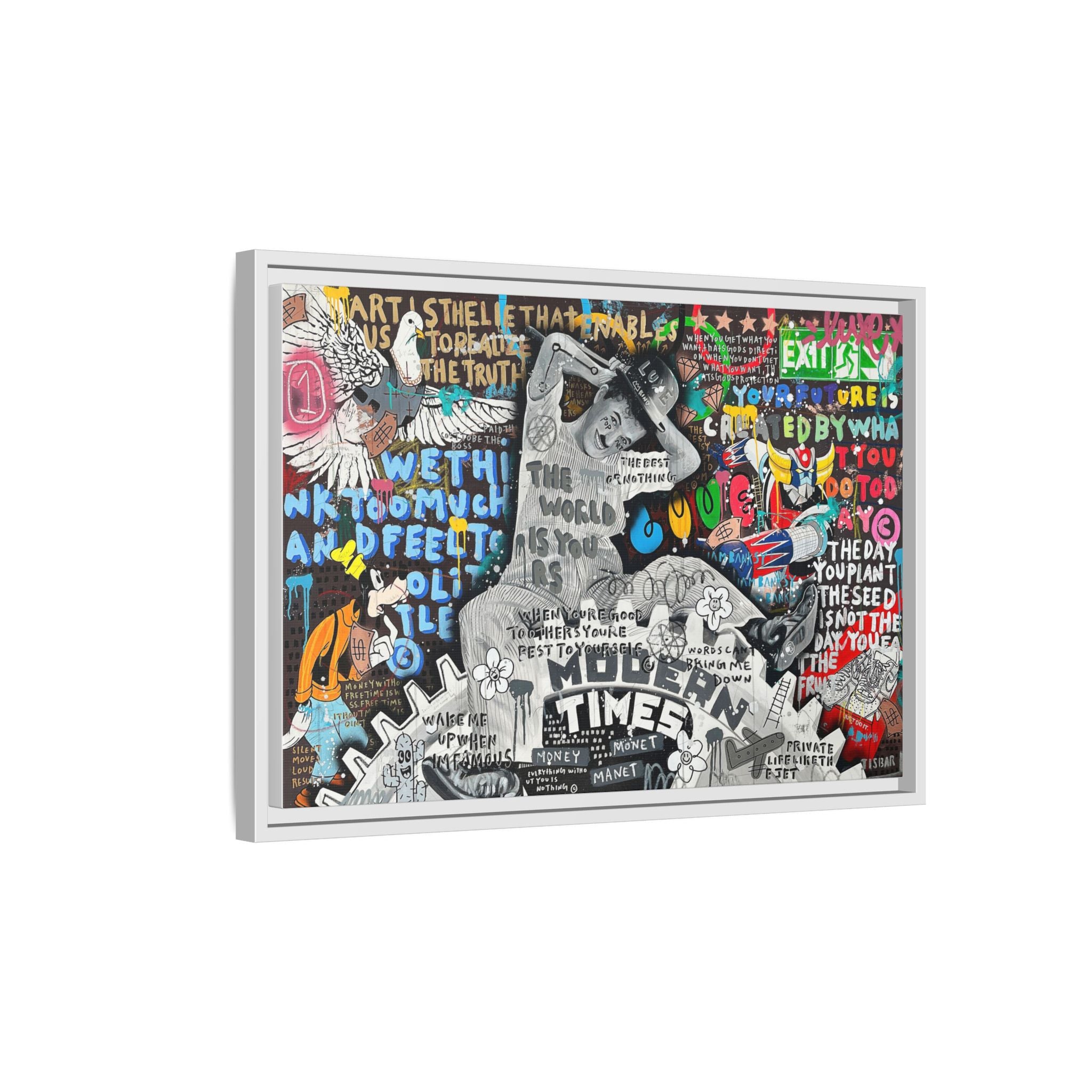 Urban Kaleidoscope: Street Art Fusion, Visual Commentary, Graffiti Narrative - Canvas Wall Art