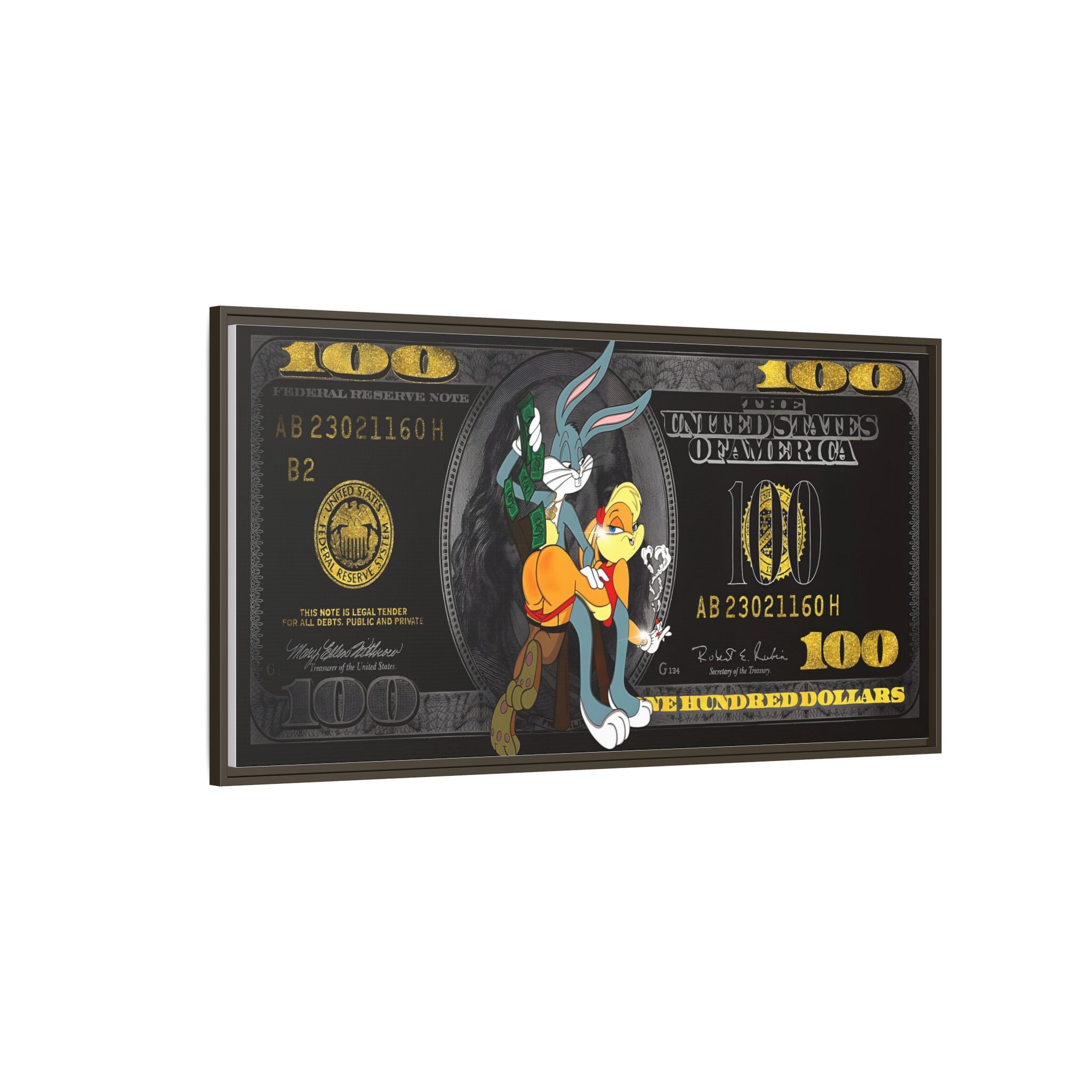 Cartoon Cash Remix: Looney Tunes Currency, Pop Culture Finance Art - Canvas Wall Art