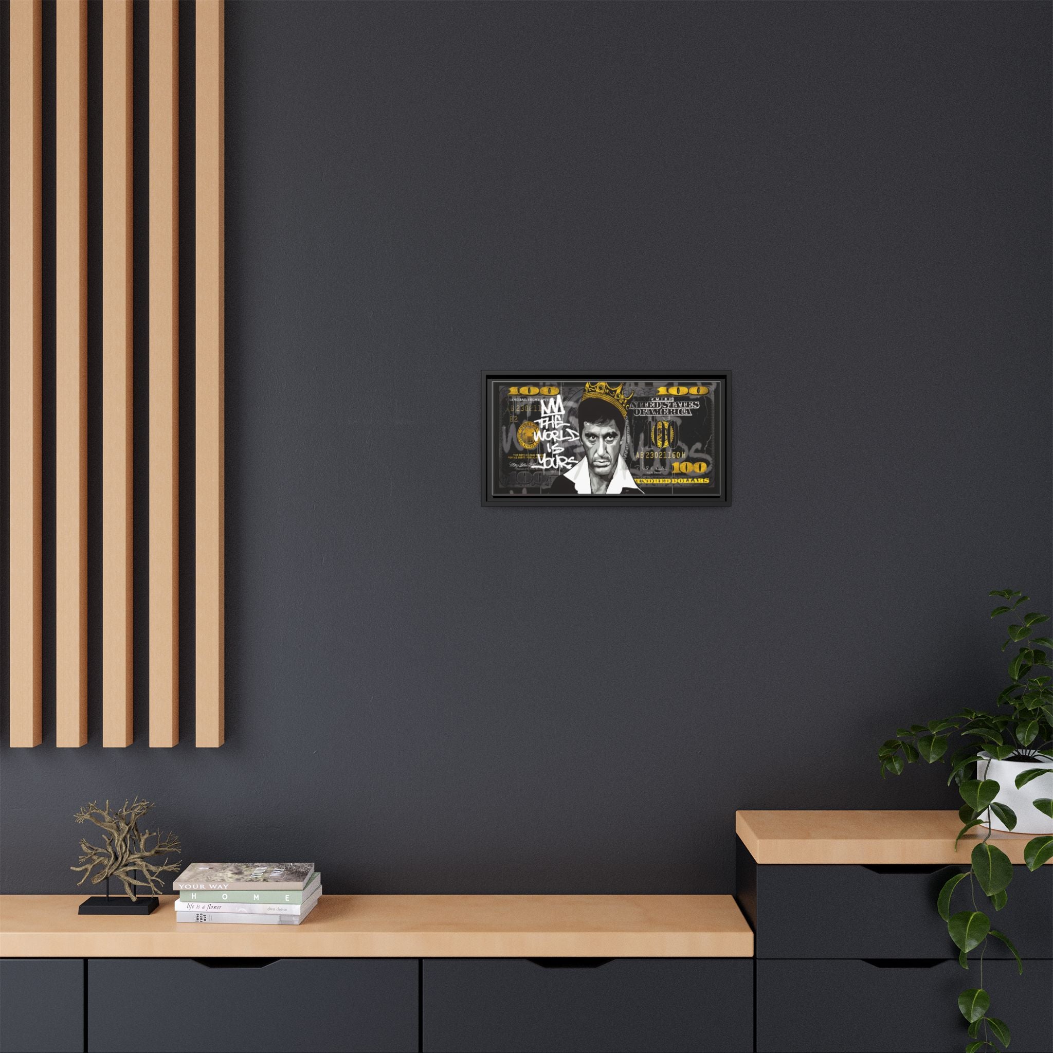 Crowned in Green: Pop Art Crime Iconography, Urban Financial Rebellion - Canvas Wall Art
