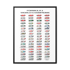 Formula 1 Champions Through the Decades: A Visual History of Motorsport Evolution, Racing Technology Progression - Canvas Wall Art