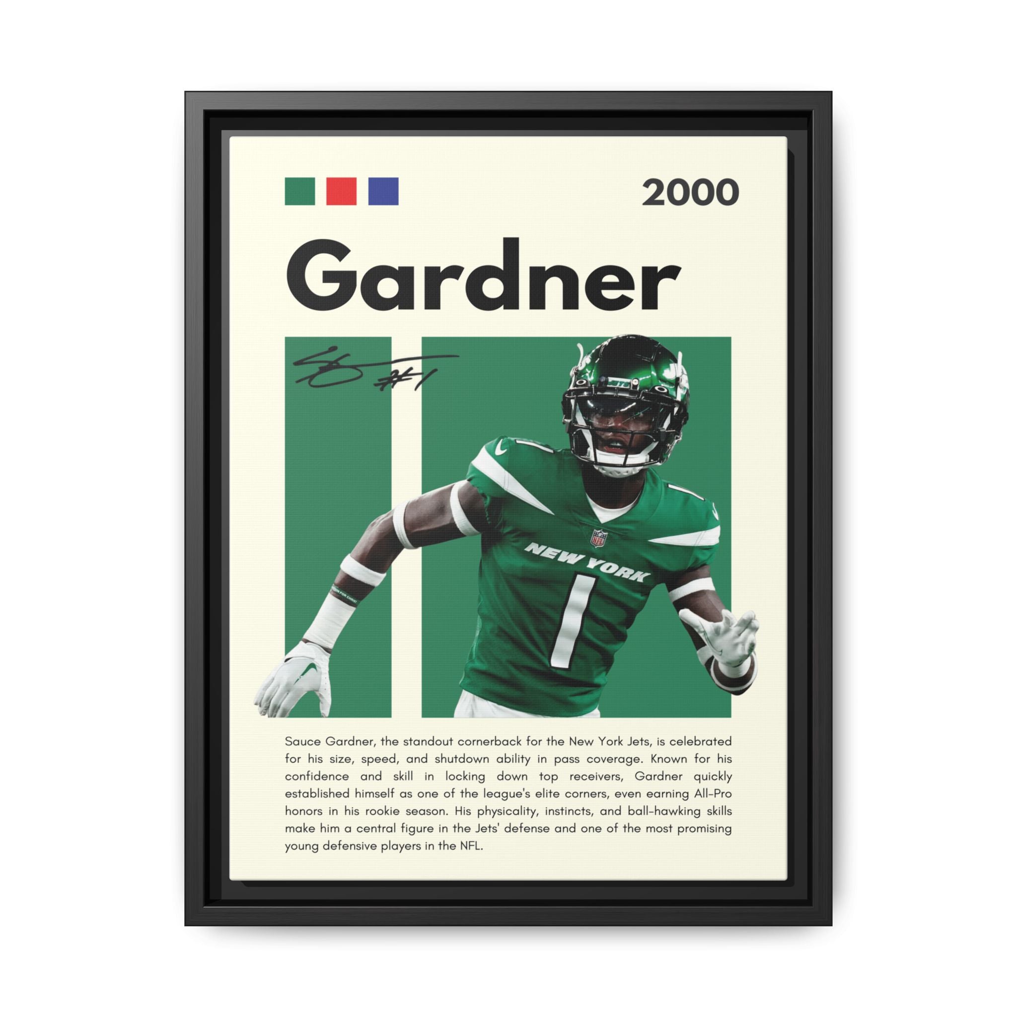 Sauce Gardner: Defensive Dynamo - Canvas Wall Art