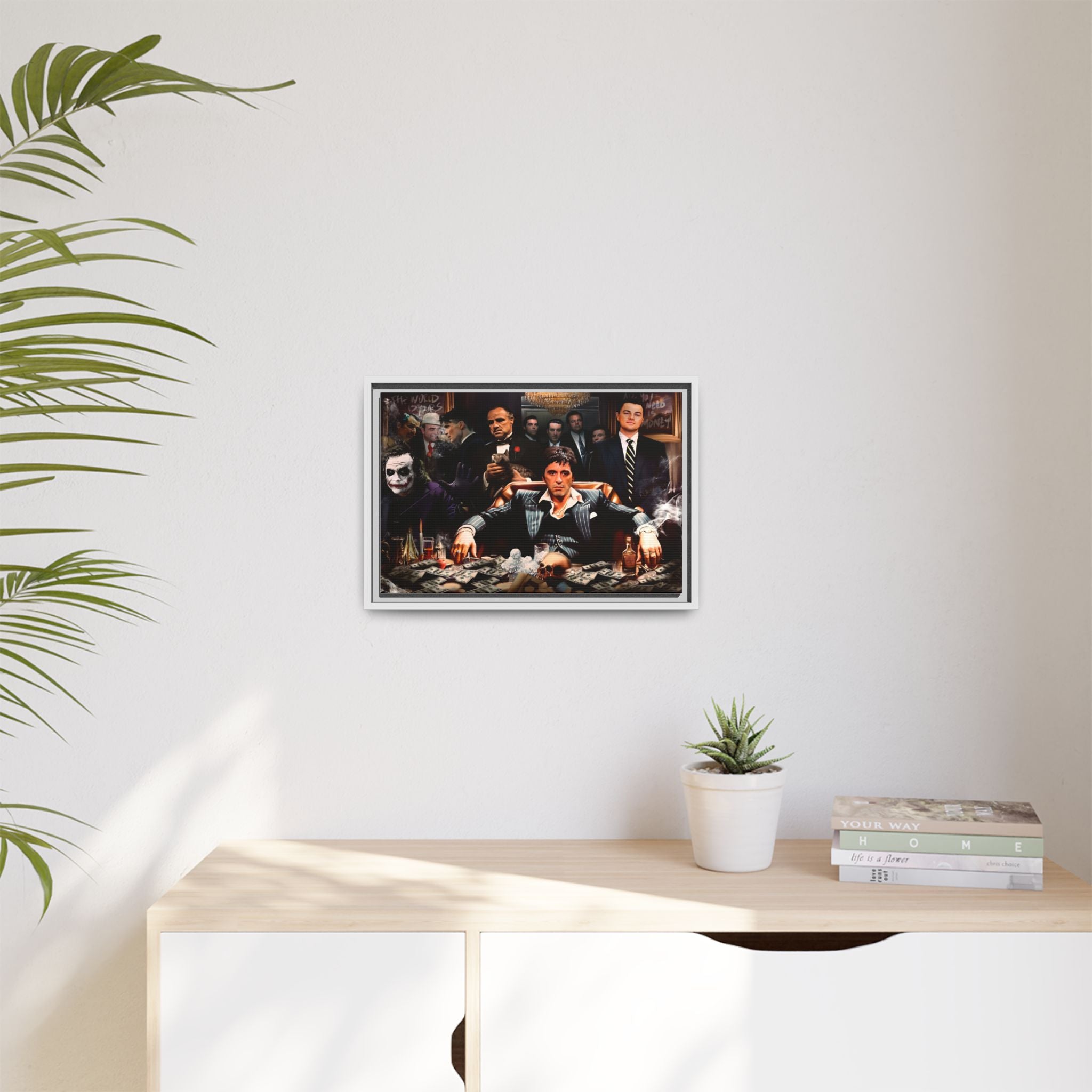 Empire of Shadows: Cinematic Crime Collage, Noir Anthology of Power - Canvas Wall Art