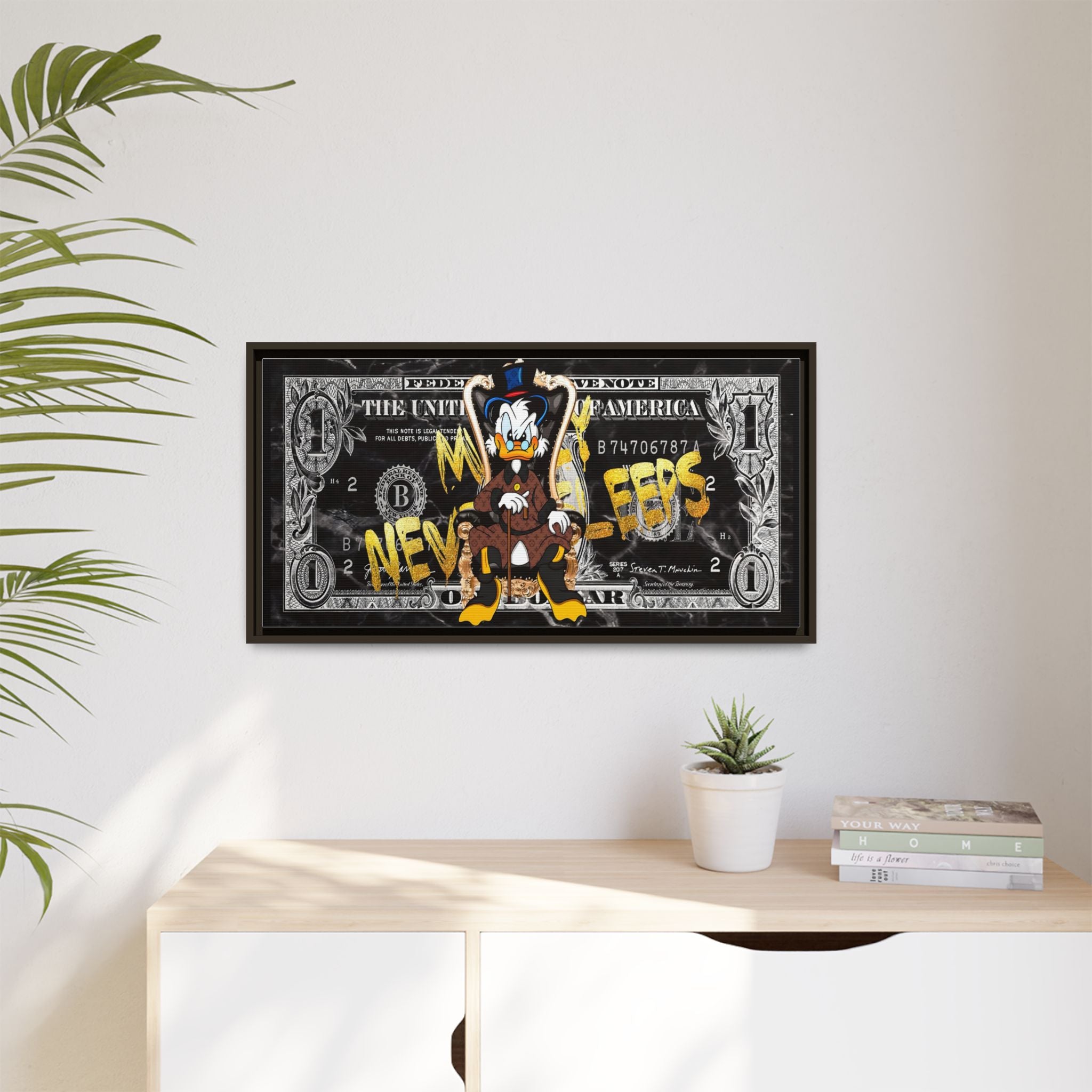 Feds and Feathers: Pop Art Currency Remix, Cartoon Financial Commentary - Canvas Wall Art