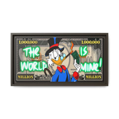 Duck Dollar Domination: Pop Art Financial Satire, Disney Character Urban Commentary - Canvas Wall Art