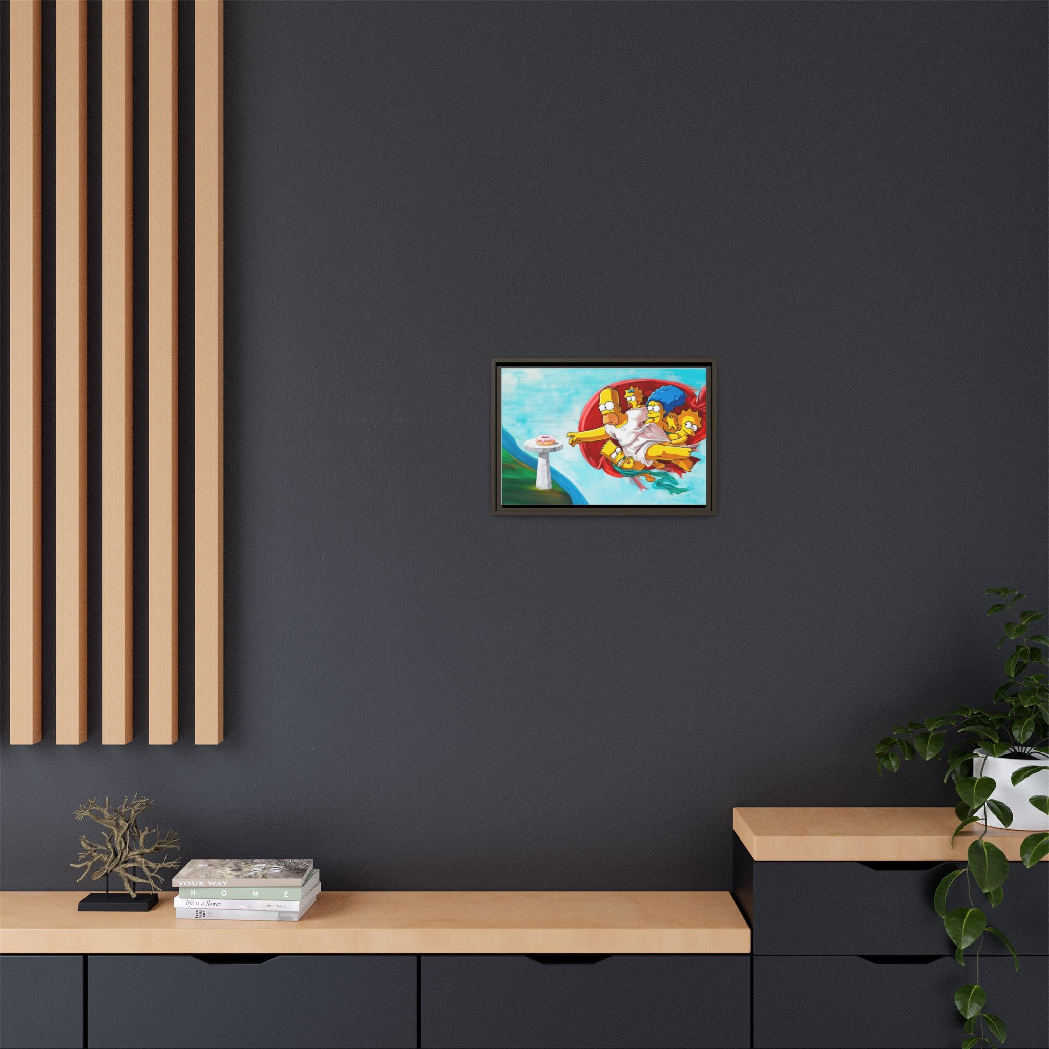 The Simpsons' Last Supper: Pop Culture Parody, Da Vinci Reimagined, Animated Comedy Masterpiece - Canvas Wall Art