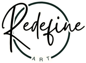 Logo with the word 'Redefine' in a circular design on a white background