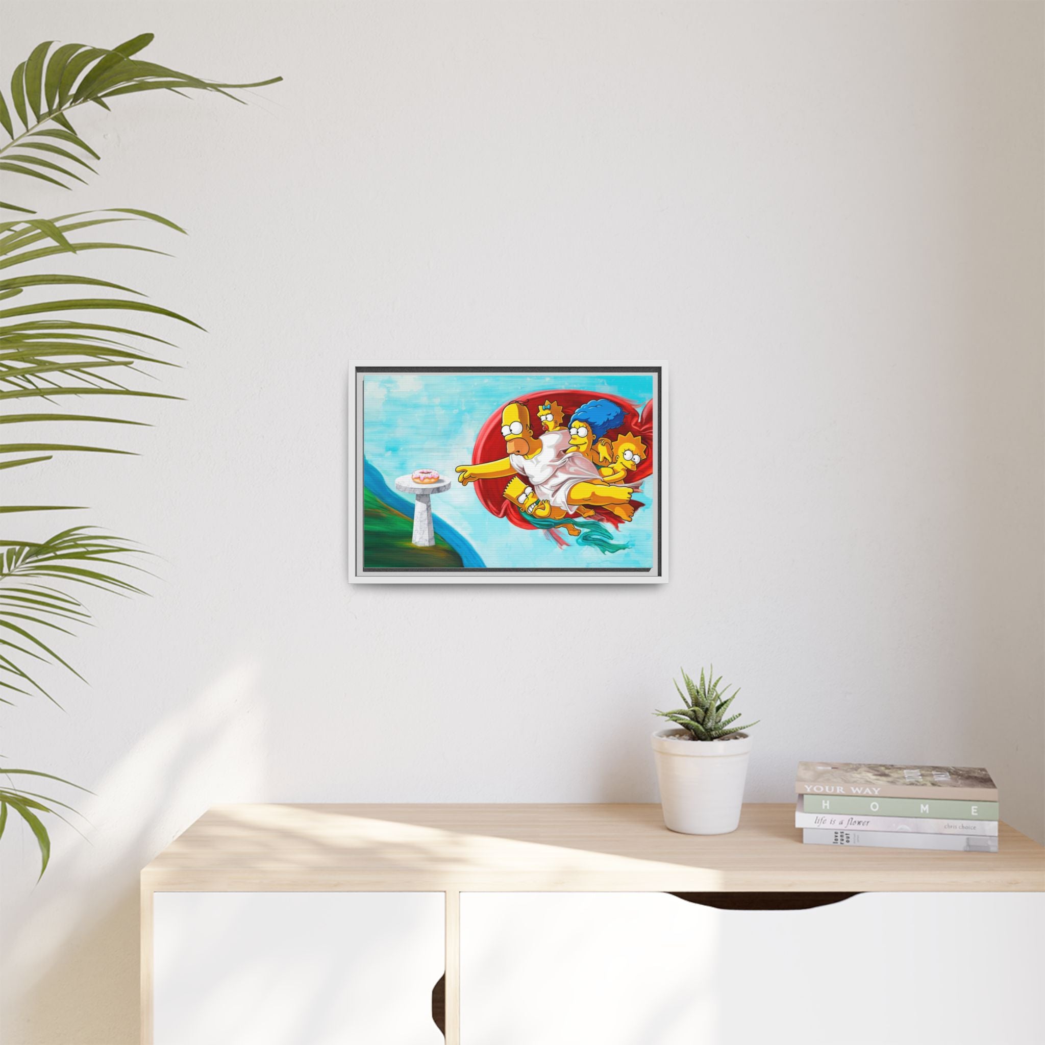 The Simpsons' Last Supper: Pop Culture Parody, Da Vinci Reimagined, Animated Comedy Masterpiece - Canvas Wall Art