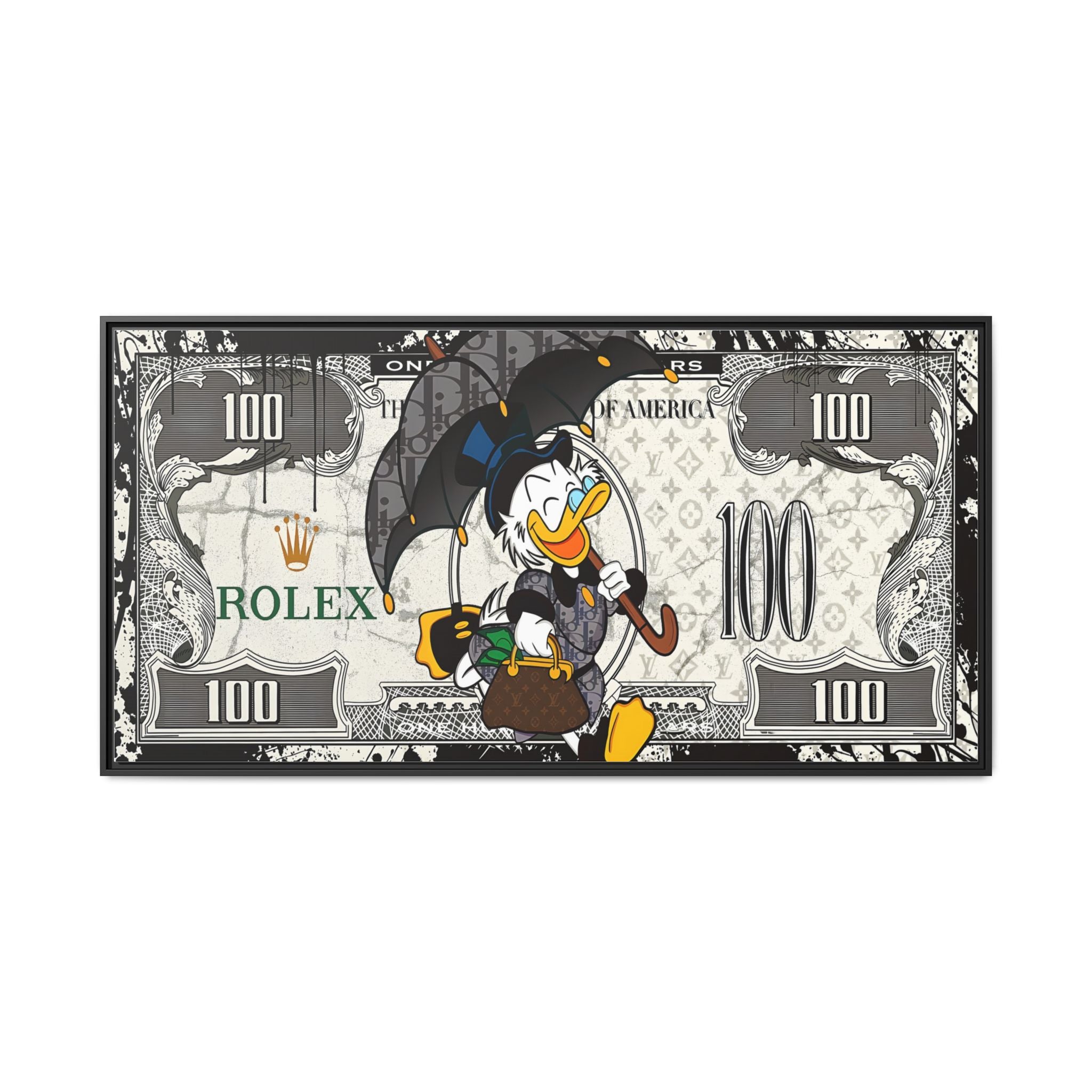 Duck Dynasty of Luxury: Pop Art Fashion Icon, Disney Meets High-End Branding, Urban Street Art Elegance - Canvas Wall Art