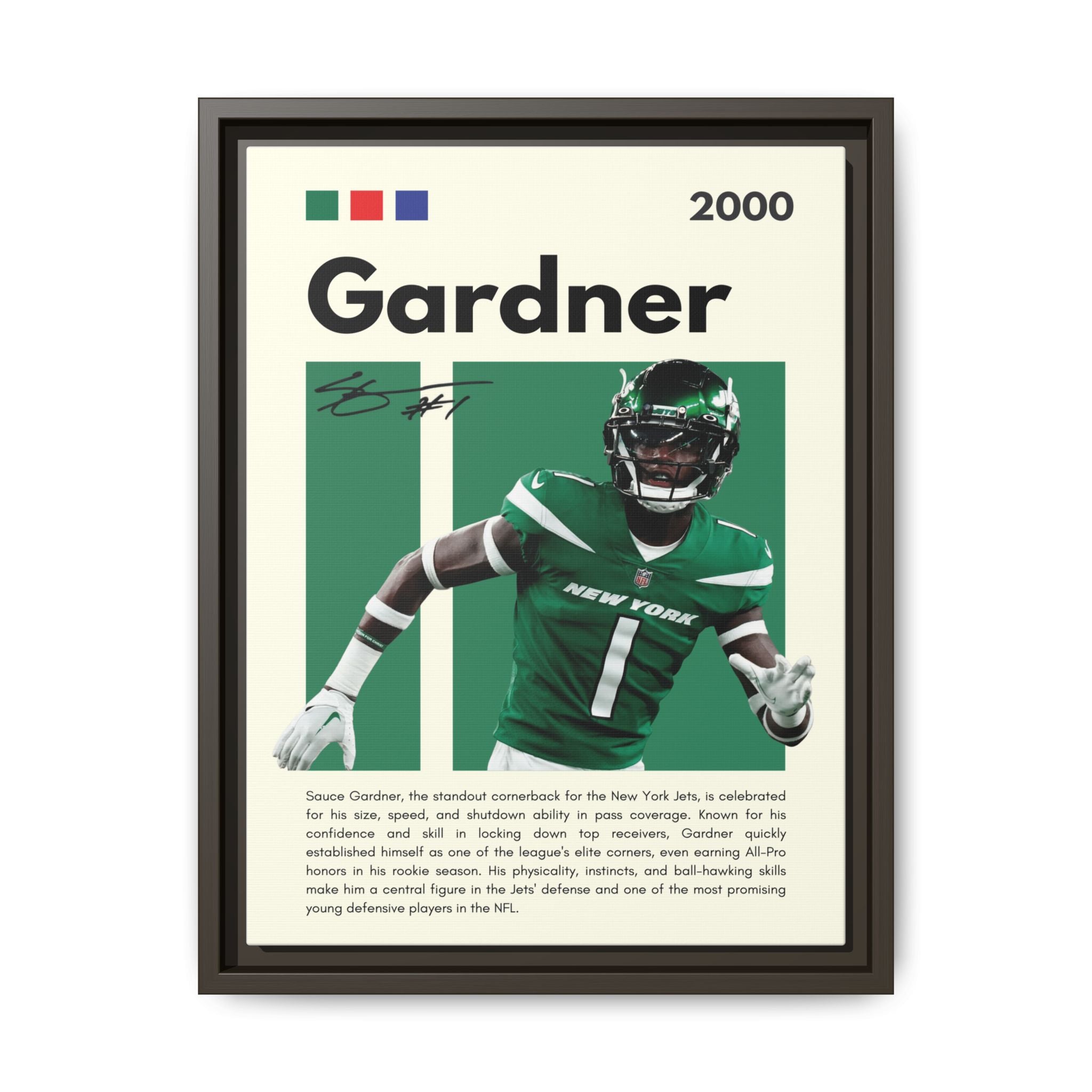 Sauce Gardner: Defensive Dynamo - Canvas Wall Art