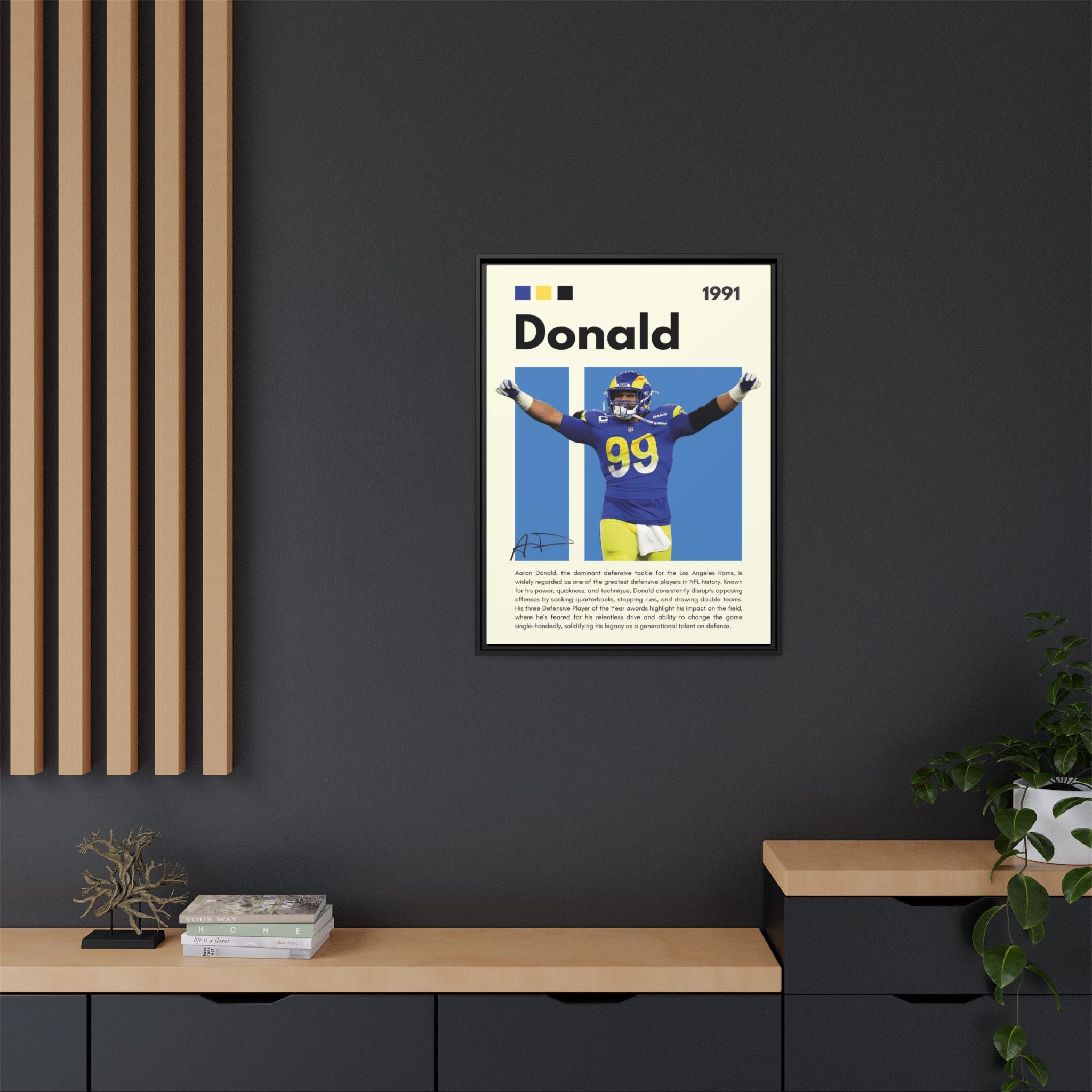 Aaron Donald: Rams Defensive Powerhouse - Canvas Wall Art