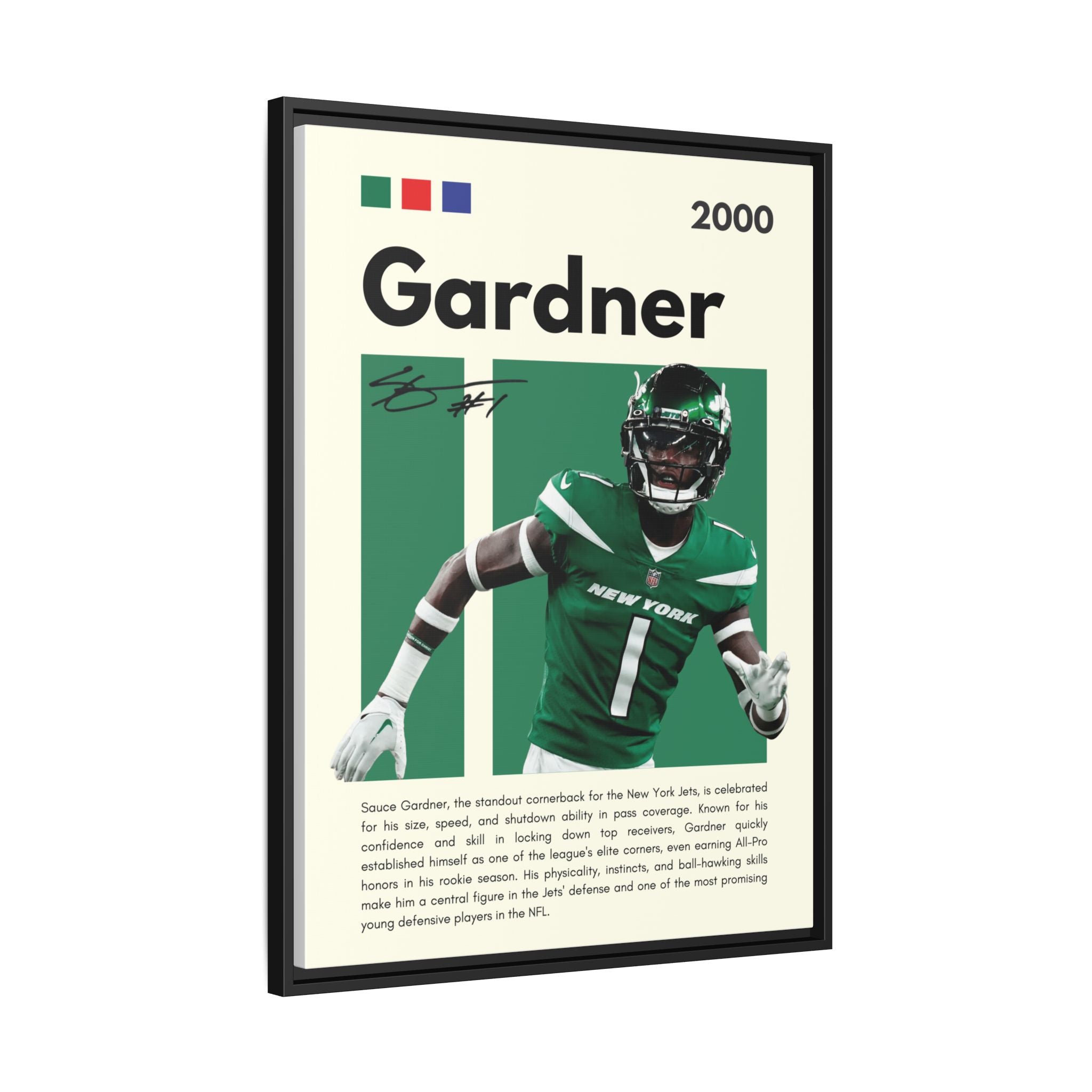 Sauce Gardner: Defensive Dynamo - Canvas Wall Art