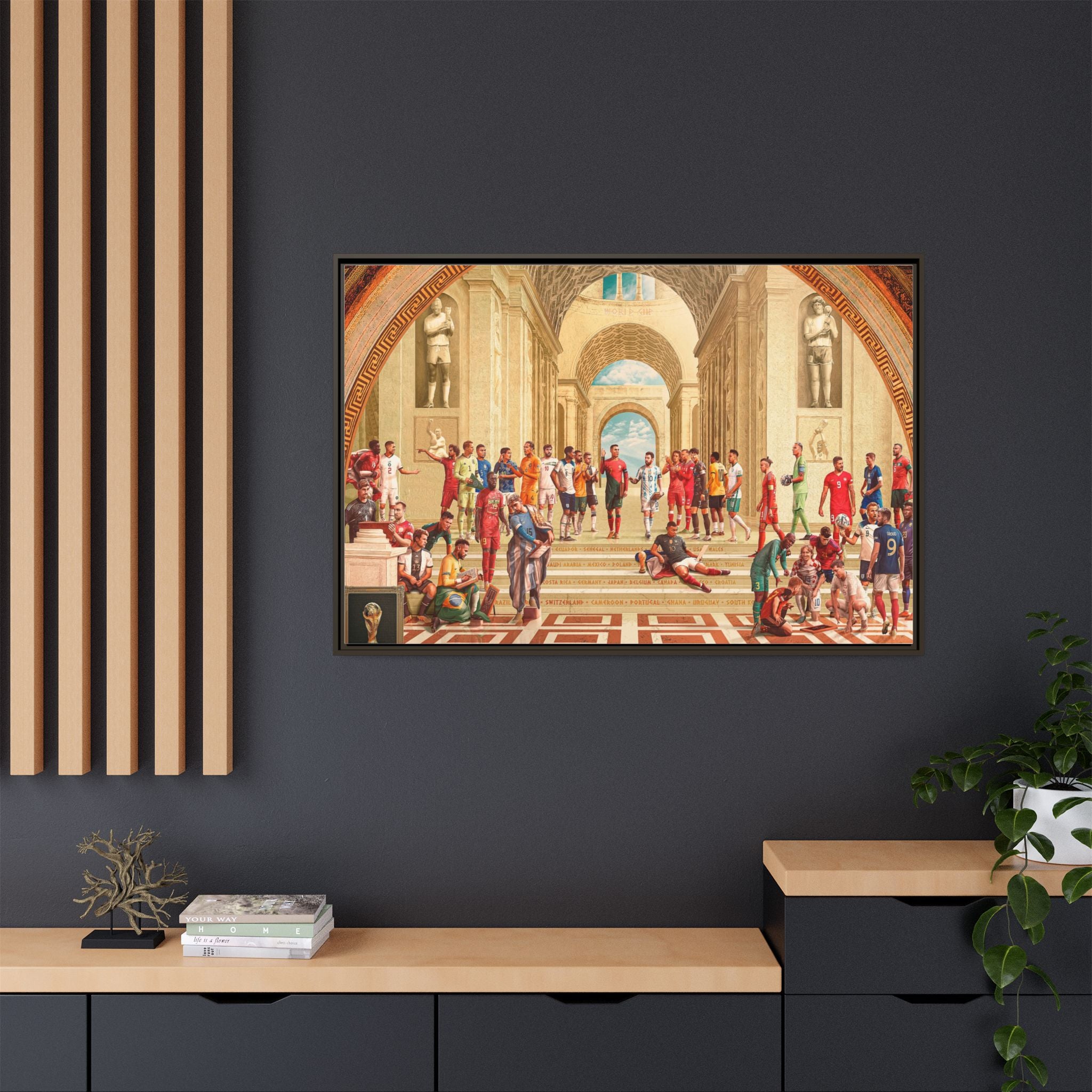 Pantheon of Football Glory: World Cup 2022 Immortalized, Global Soccer Legends Memorialized - Canvas Wall Art