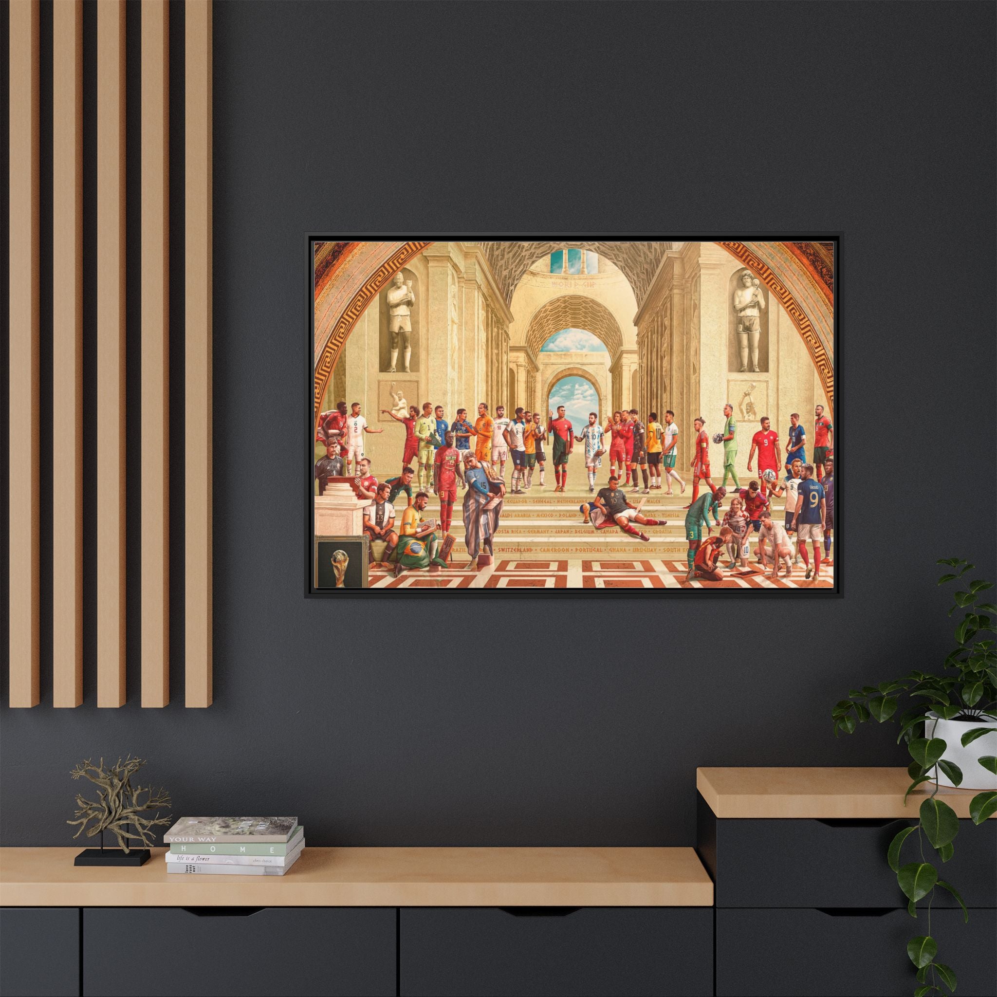 Pantheon of Football Glory: World Cup 2022 Immortalized, Global Soccer Legends Memorialized - Canvas Wall Art