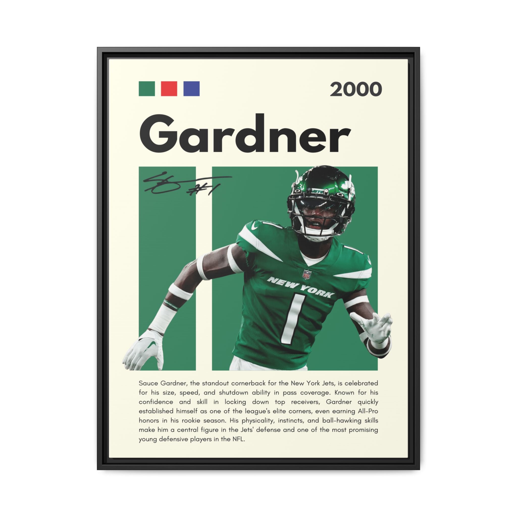 Sauce Gardner: Defensive Dynamo - Canvas Wall Art