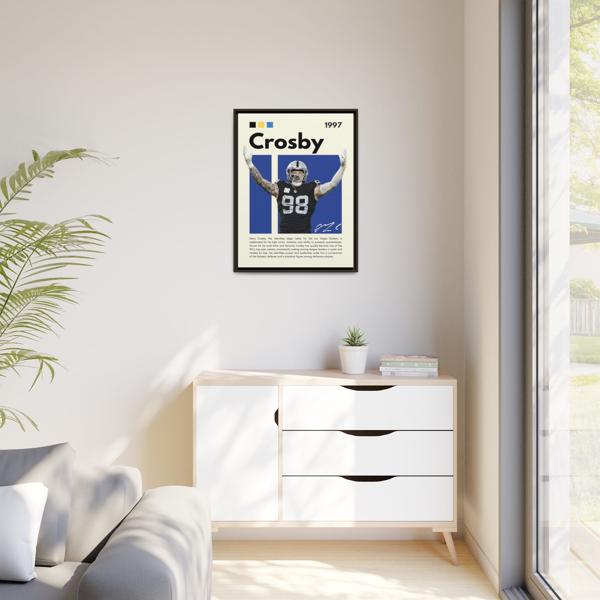 Maxx Crosby: Defensive Dynamo - Canvas Wall Art