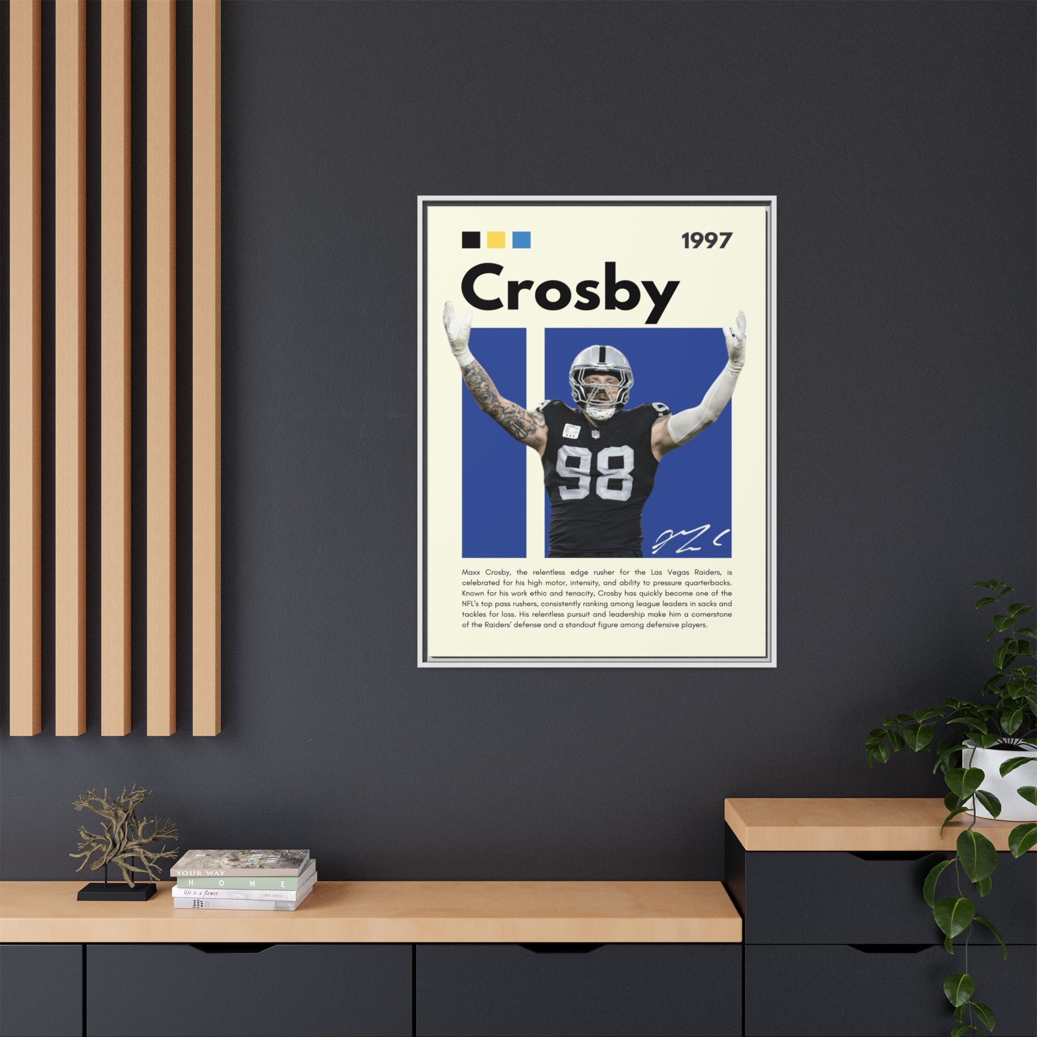 Maxx Crosby: Defensive Dynamo - Canvas Wall Art