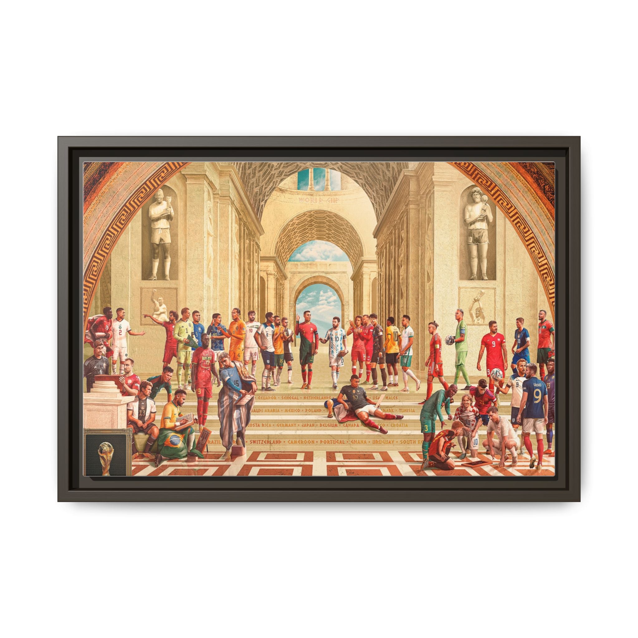 Pantheon of Football Glory: World Cup 2022 Immortalized, Global Soccer Legends Memorialized - Canvas Wall Art