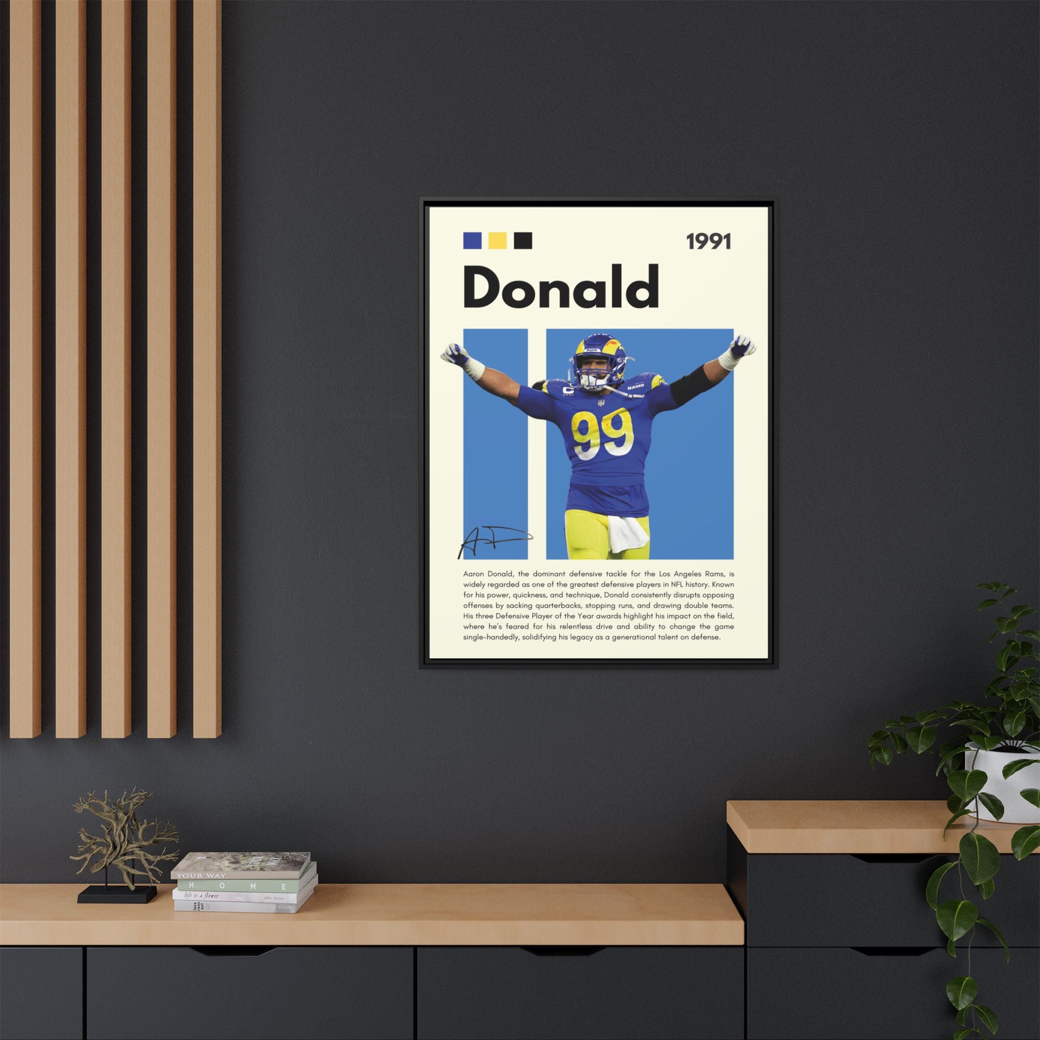 Aaron Donald: Rams Defensive Powerhouse - Canvas Wall Art