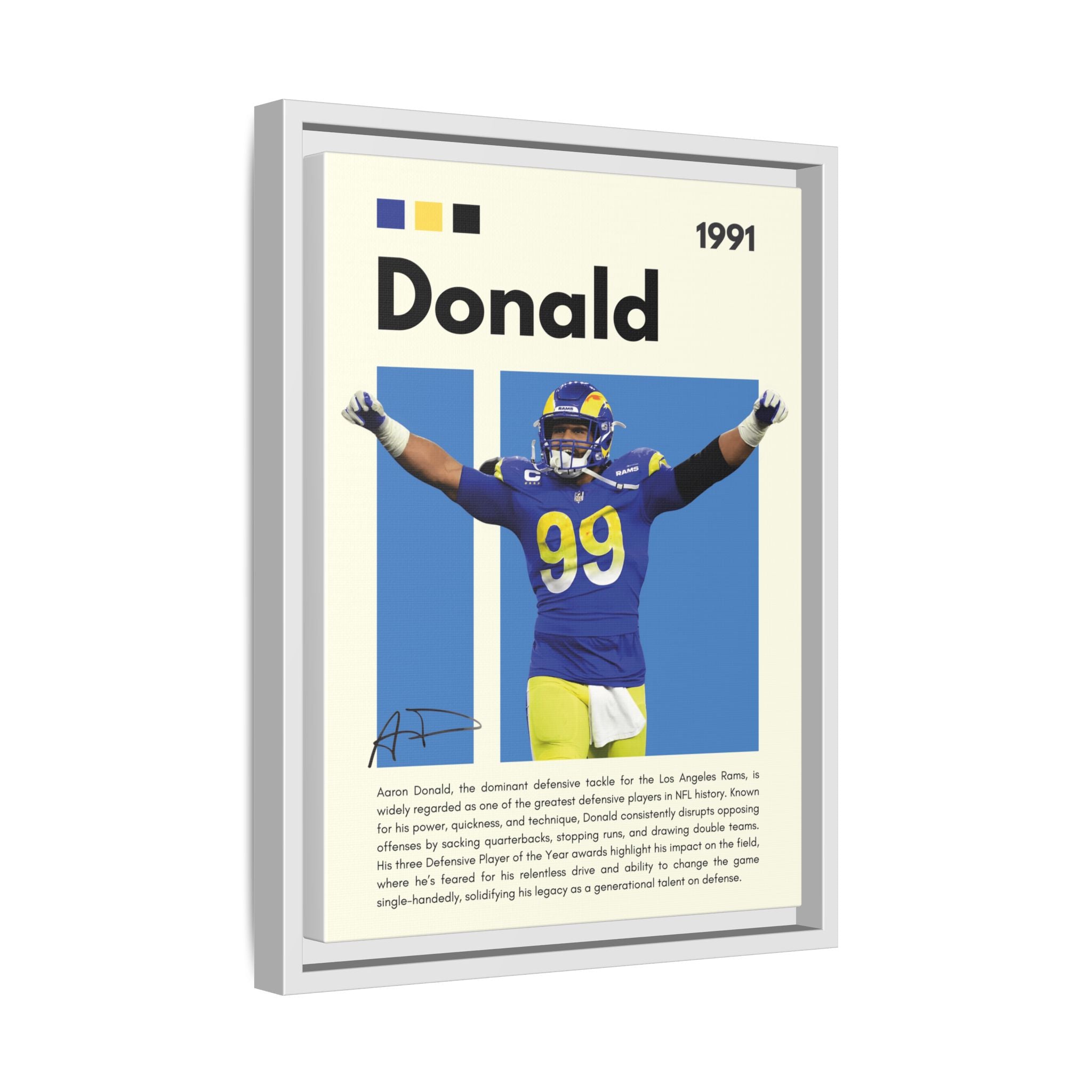 Aaron Donald: Rams Defensive Powerhouse - Canvas Wall Art