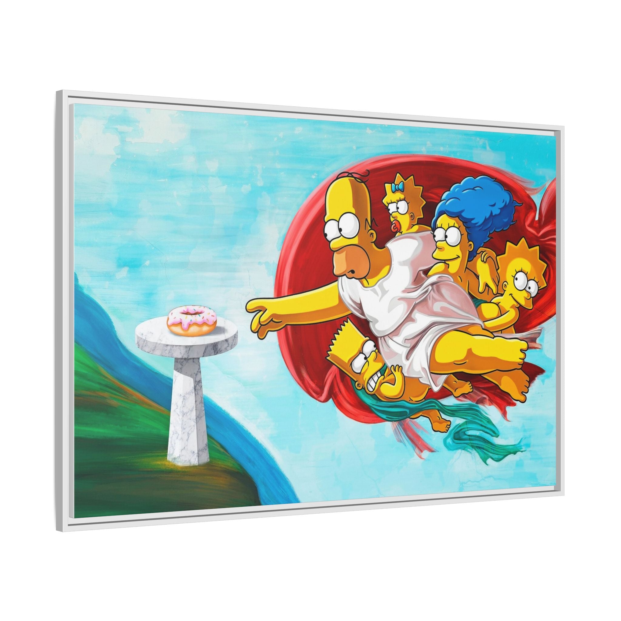 The Simpsons' Last Supper: Pop Culture Parody, Da Vinci Reimagined, Animated Comedy Masterpiece - Canvas Wall Art