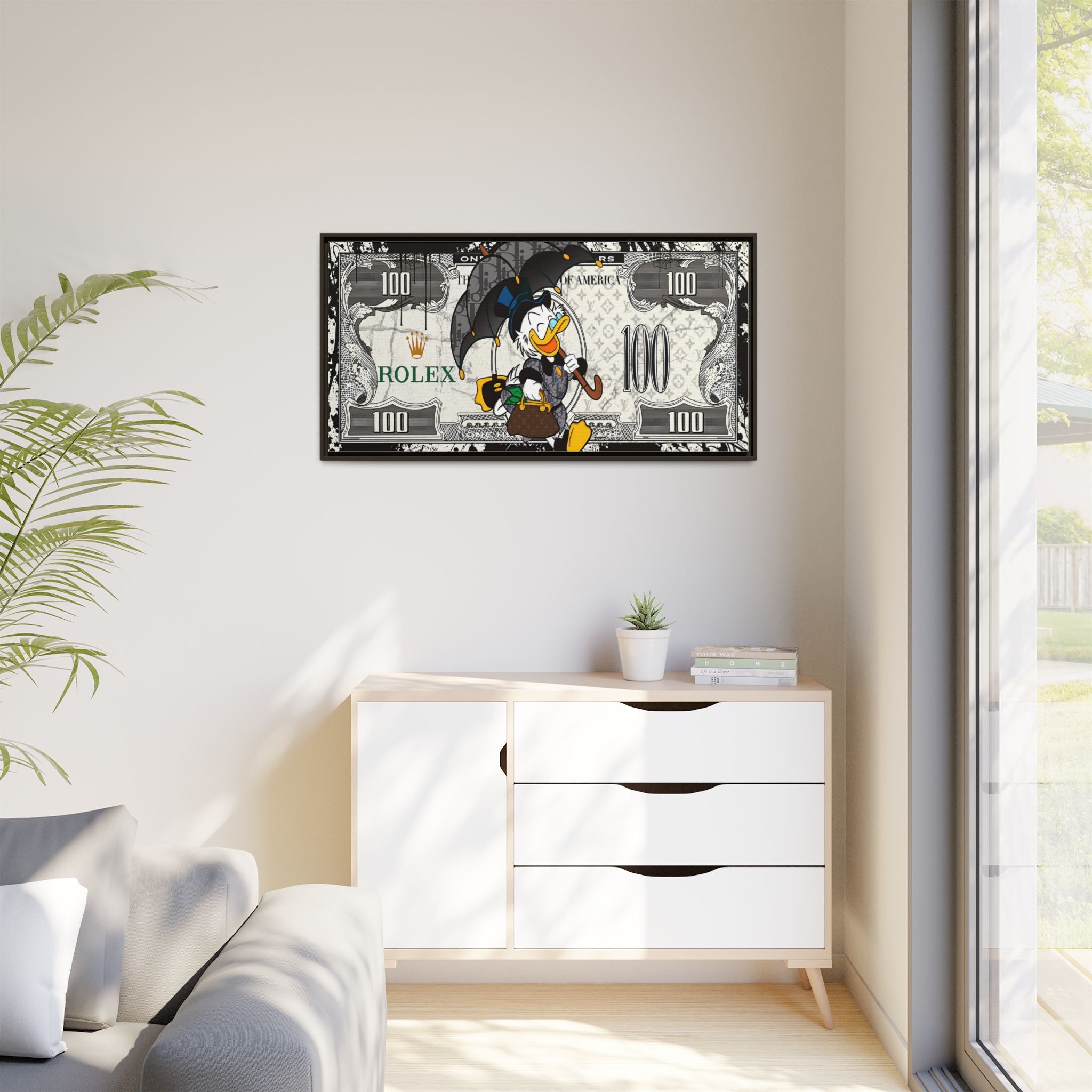 Duck Dynasty of Luxury: Pop Art Fashion Icon, Disney Meets High-End Branding, Urban Street Art Elegance - Canvas Wall Art
