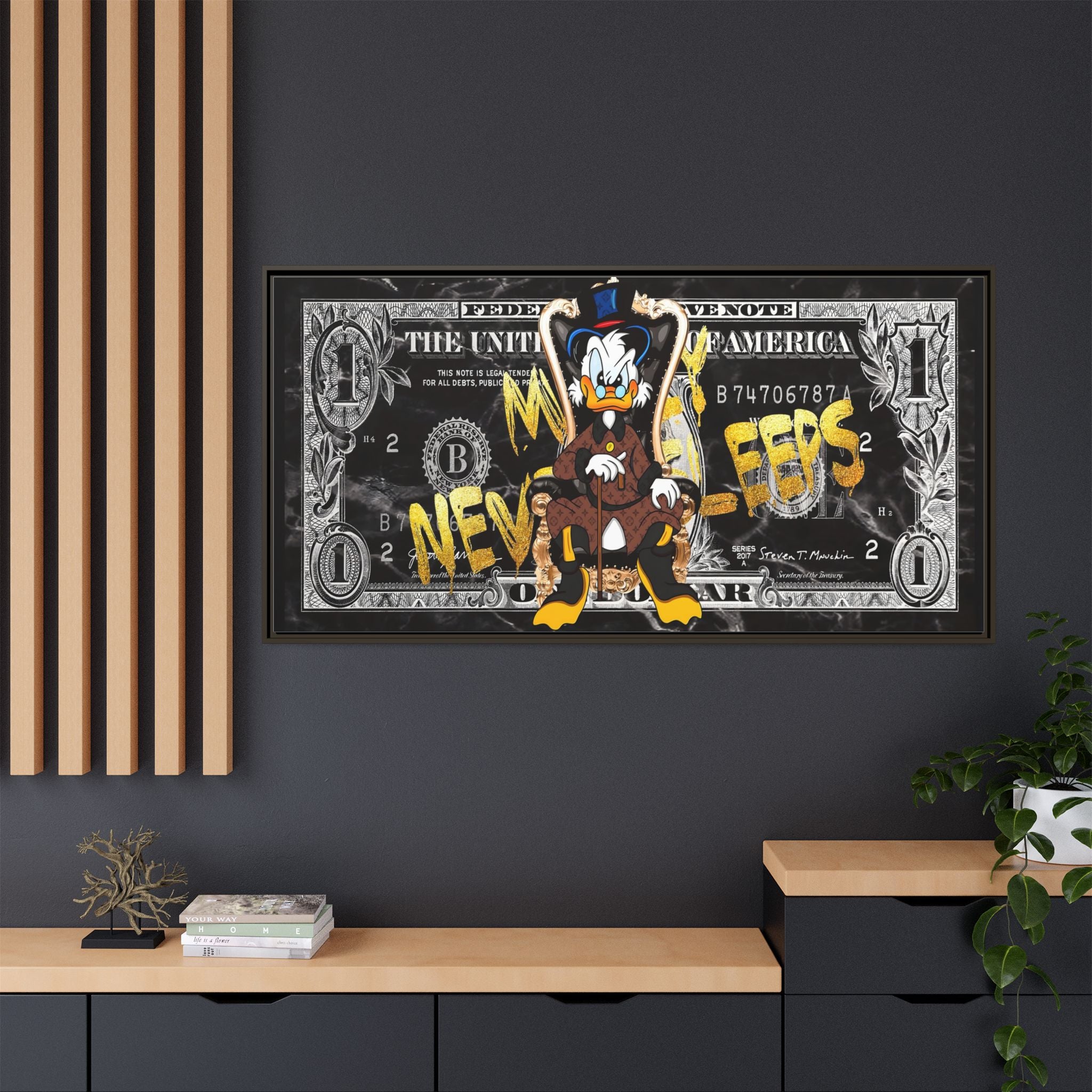 Feds and Feathers: Pop Art Currency Remix, Cartoon Financial Commentary - Canvas Wall Art