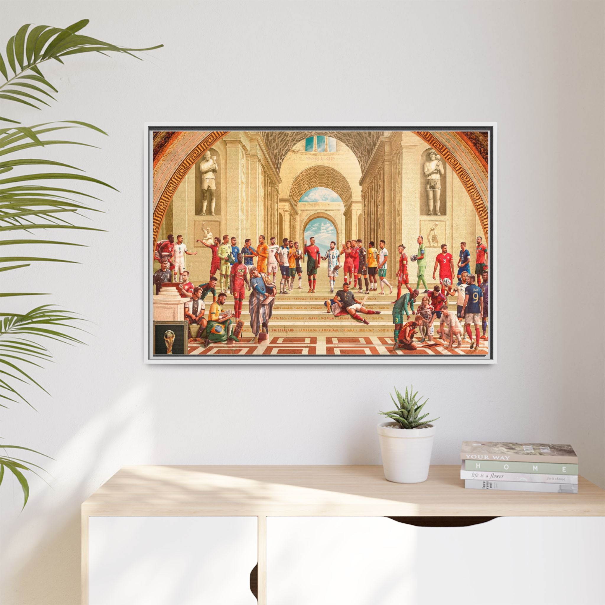 Pantheon of Football Glory: World Cup 2022 Immortalized, Global Soccer Legends Memorialized - Canvas Wall Art