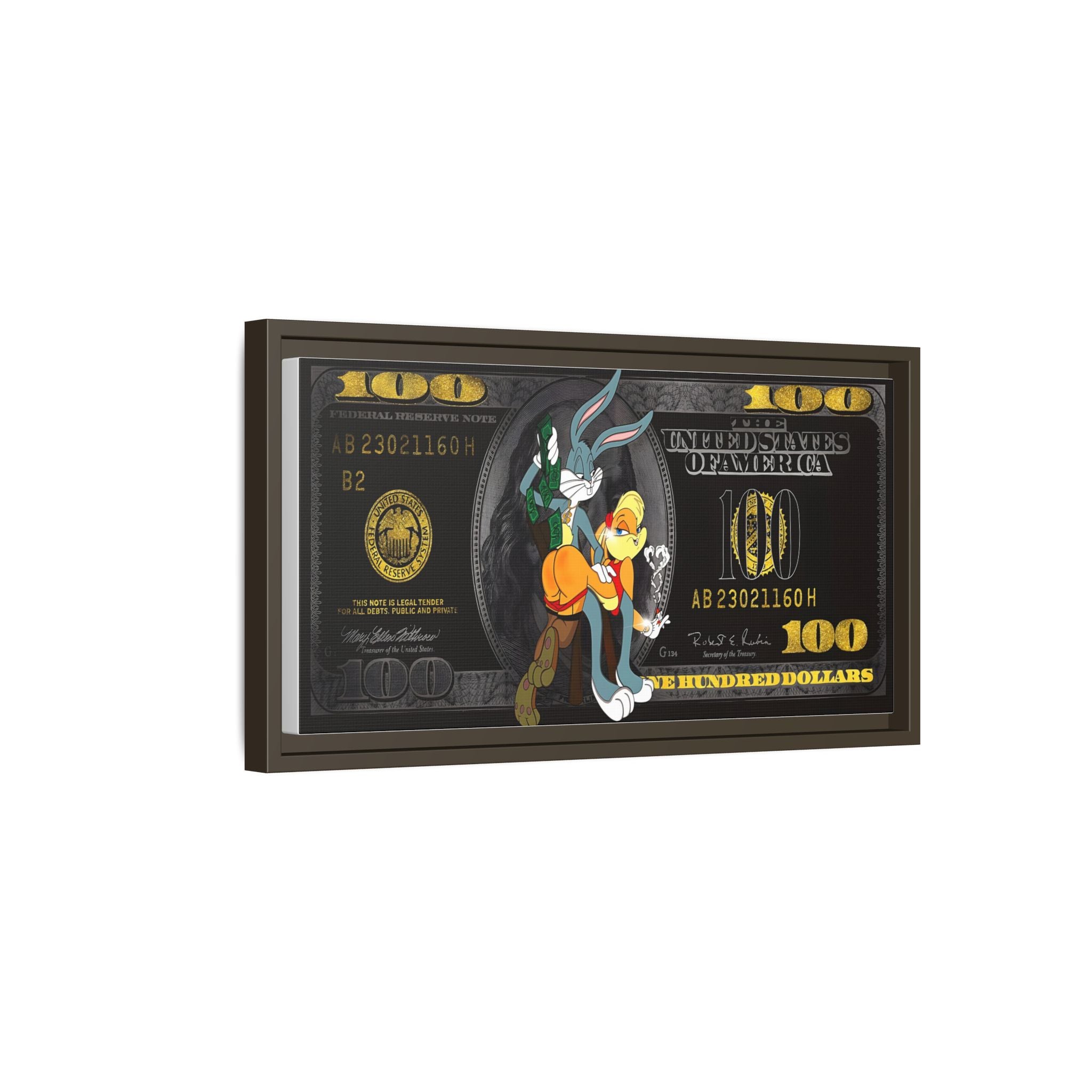 Cartoon Cash Remix: Looney Tunes Currency, Pop Culture Finance Art - Canvas Wall Art