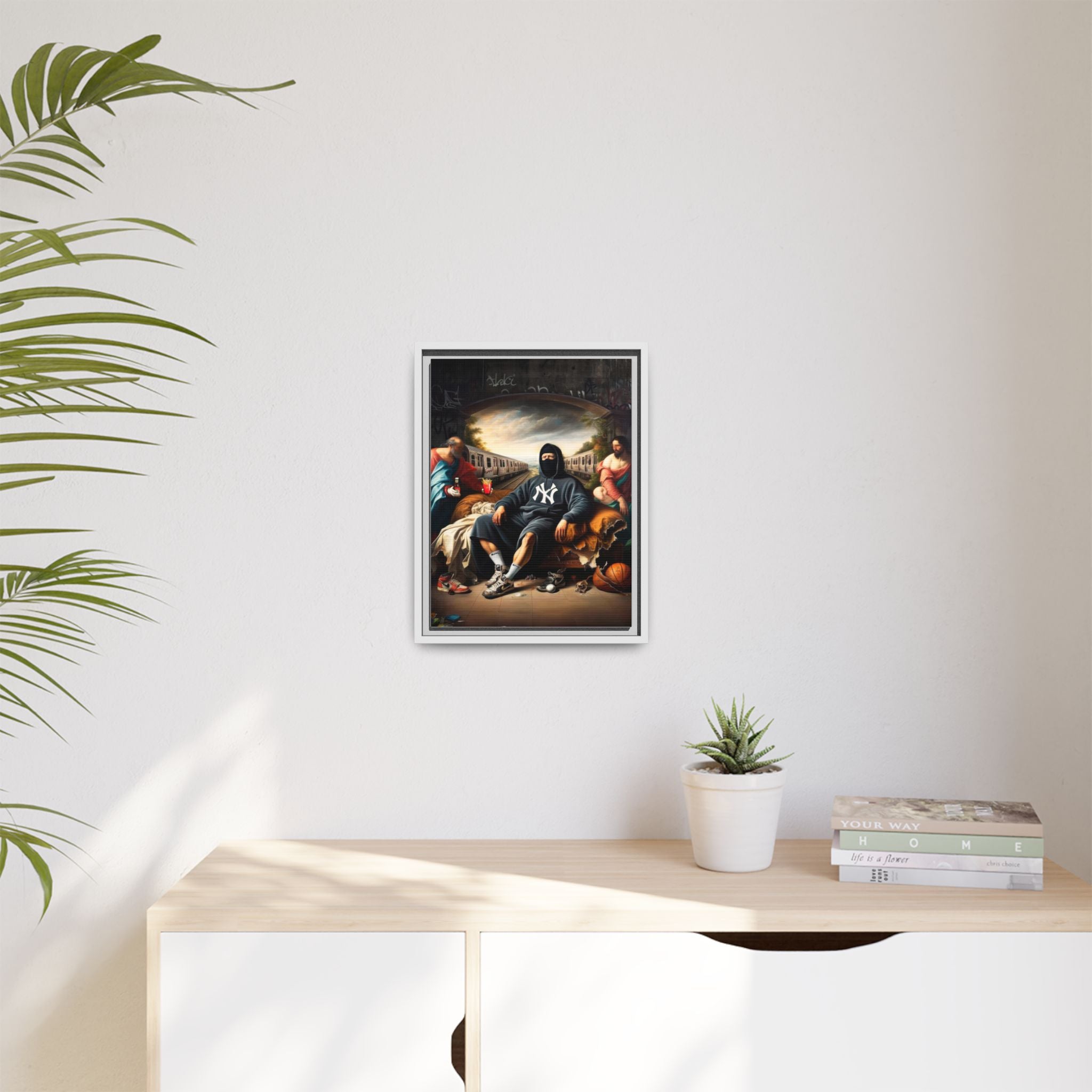 Urban Renaissance: Digital Remix of Classical Portraiture, Street Culture Reimagined - Canvas Wall Art