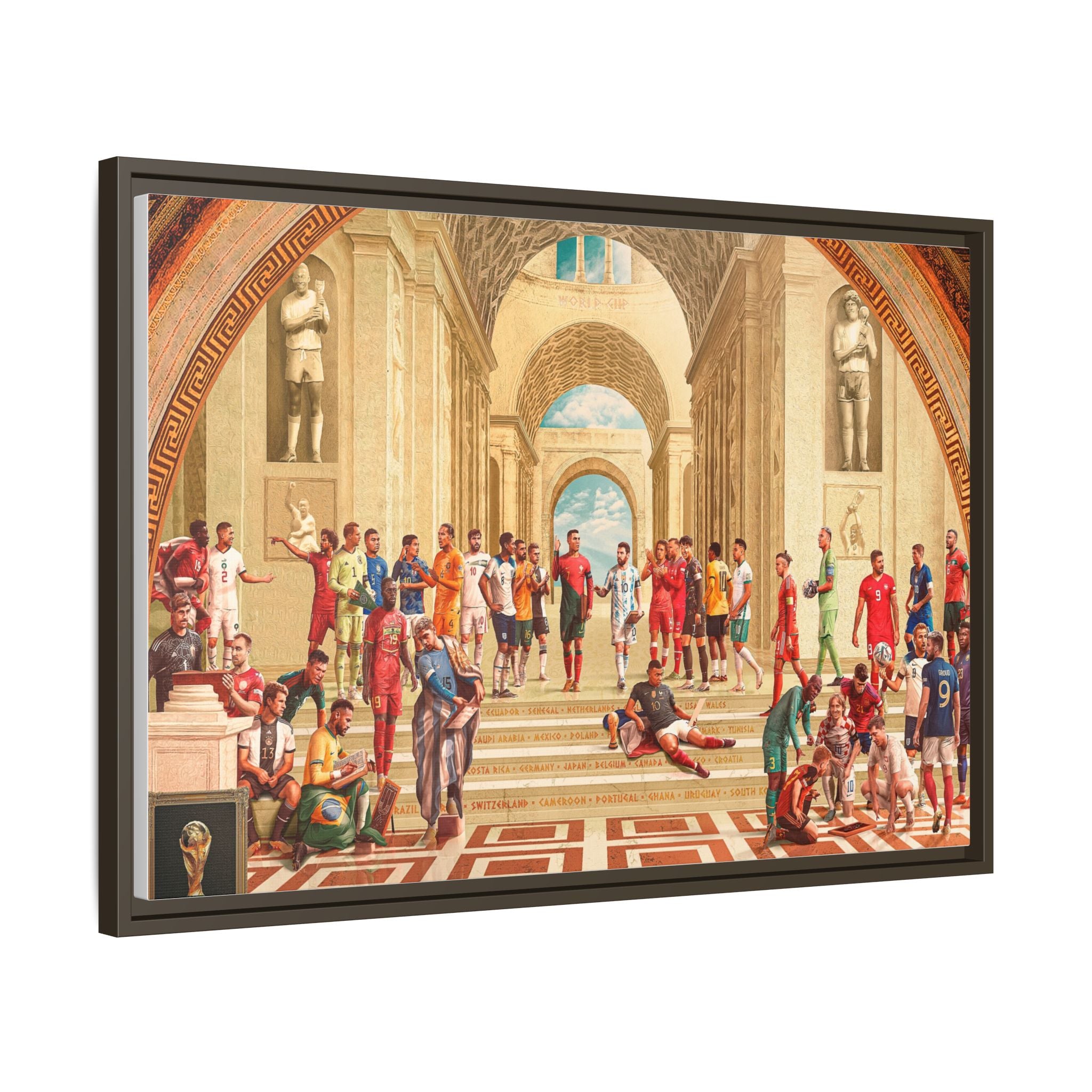 Pantheon of Football Glory: World Cup 2022 Immortalized, Global Soccer Legends Memorialized - Canvas Wall Art