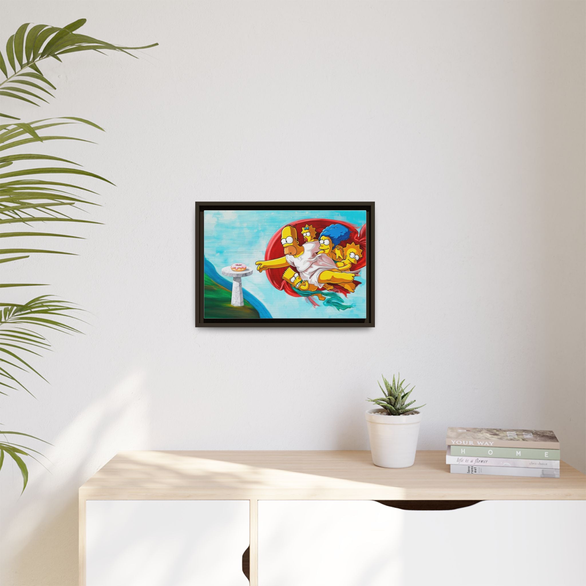 The Simpsons' Last Supper: Pop Culture Parody, Da Vinci Reimagined, Animated Comedy Masterpiece - Canvas Wall Art