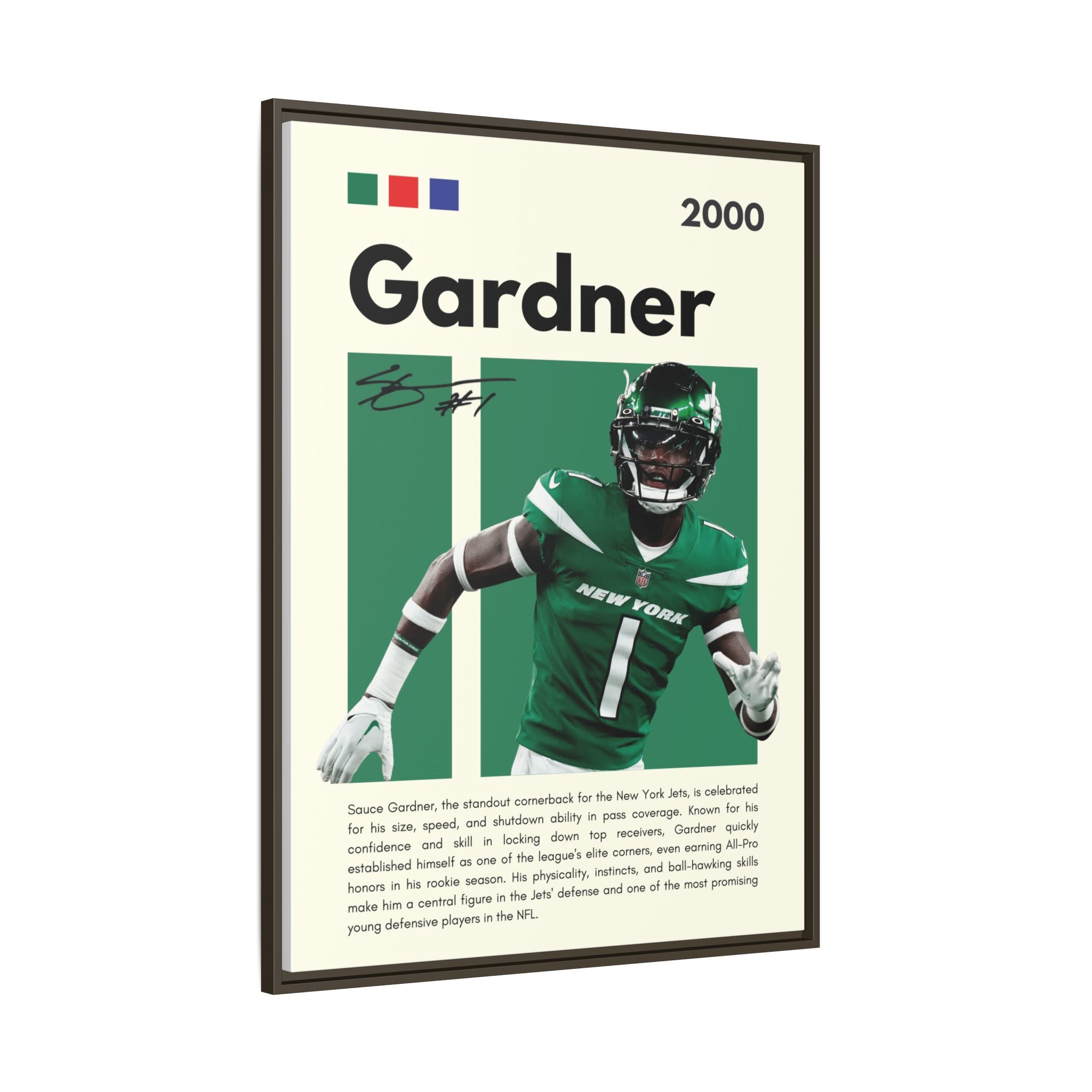 Sauce Gardner: Defensive Dynamo - Canvas Wall Art