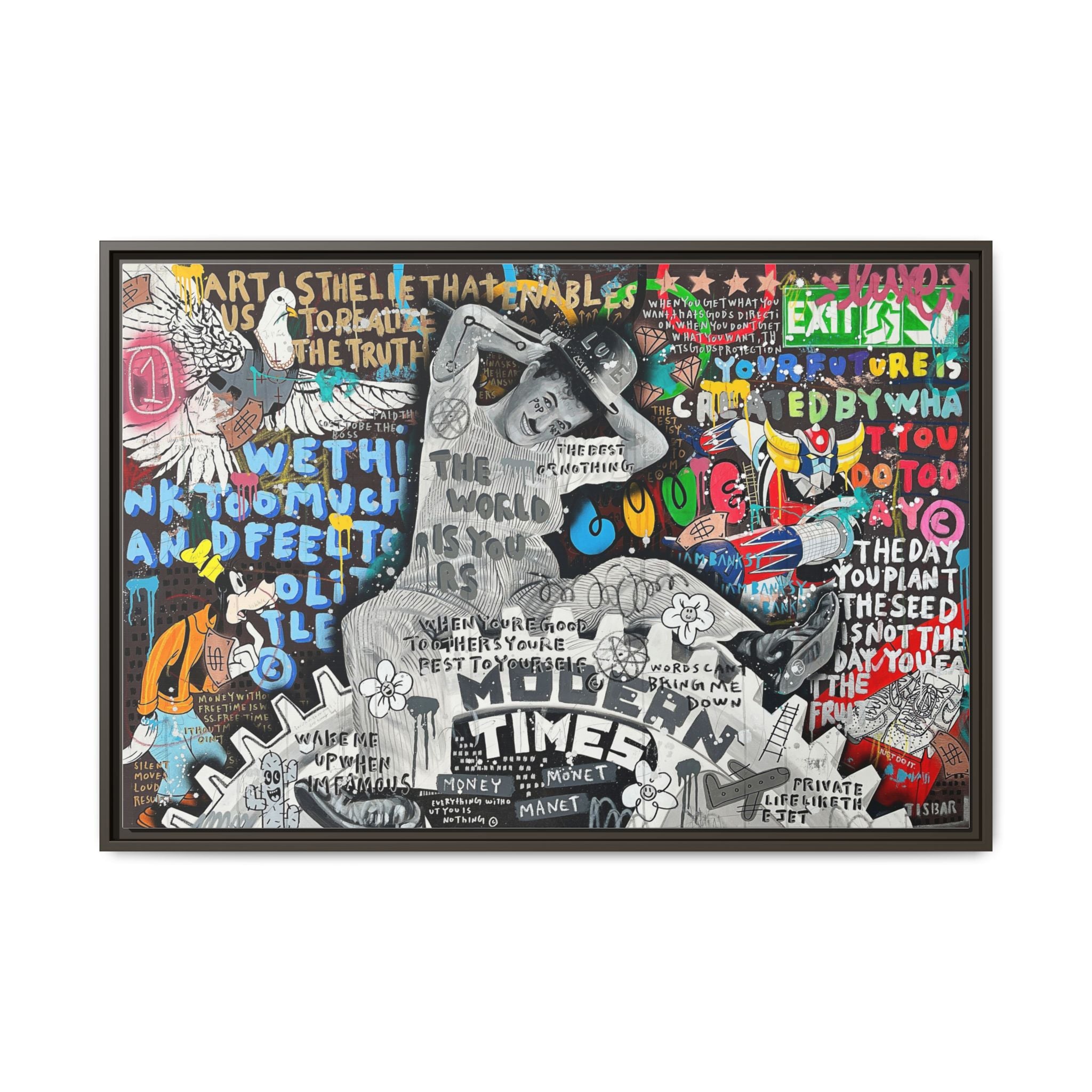 Urban Kaleidoscope: Street Art Fusion, Visual Commentary, Graffiti Narrative - Canvas Wall Art