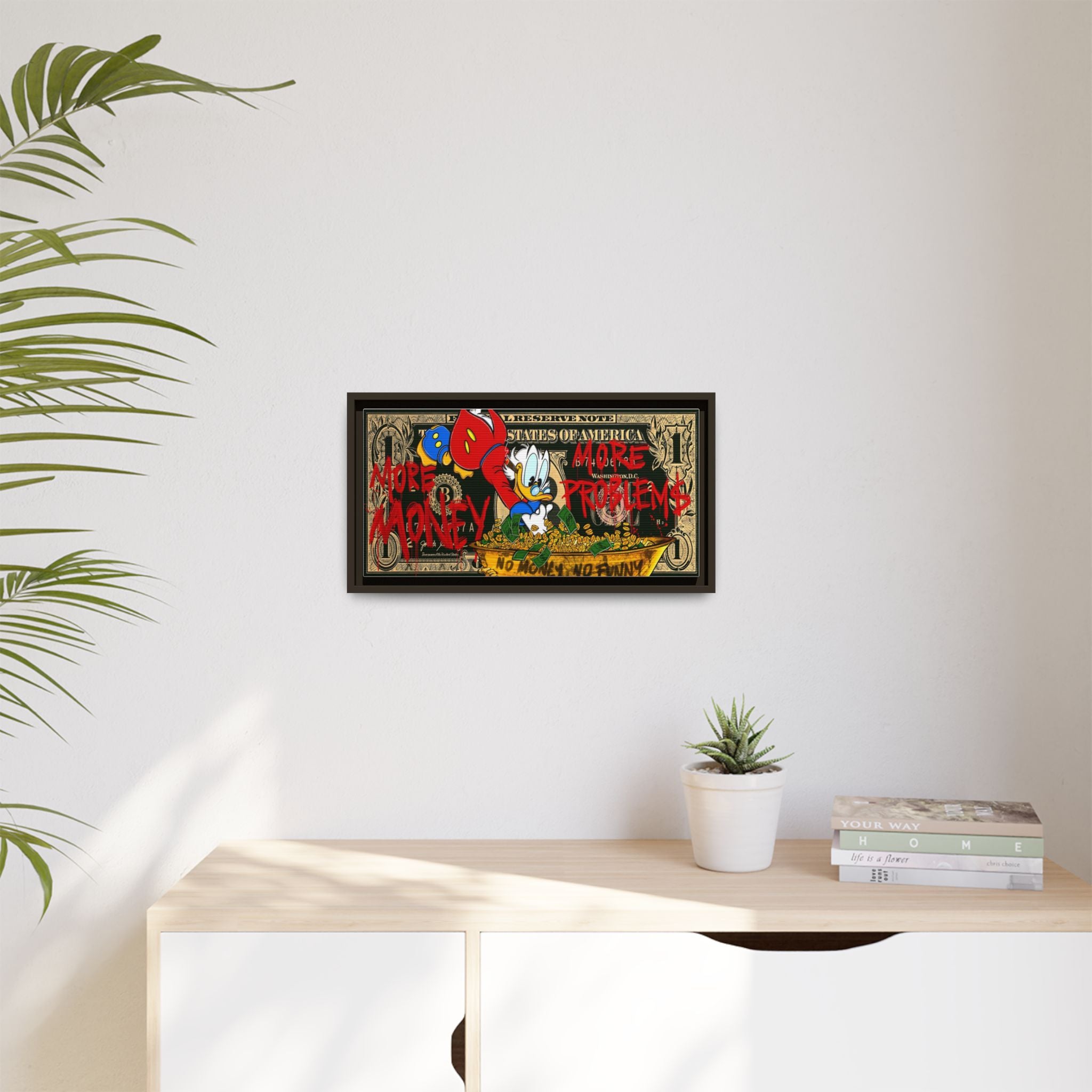 Duck Dynasty of Dollars: Pop Art Financial Critique, Graffiti Economics, Capitalist Commentary - Canvas Wall Art