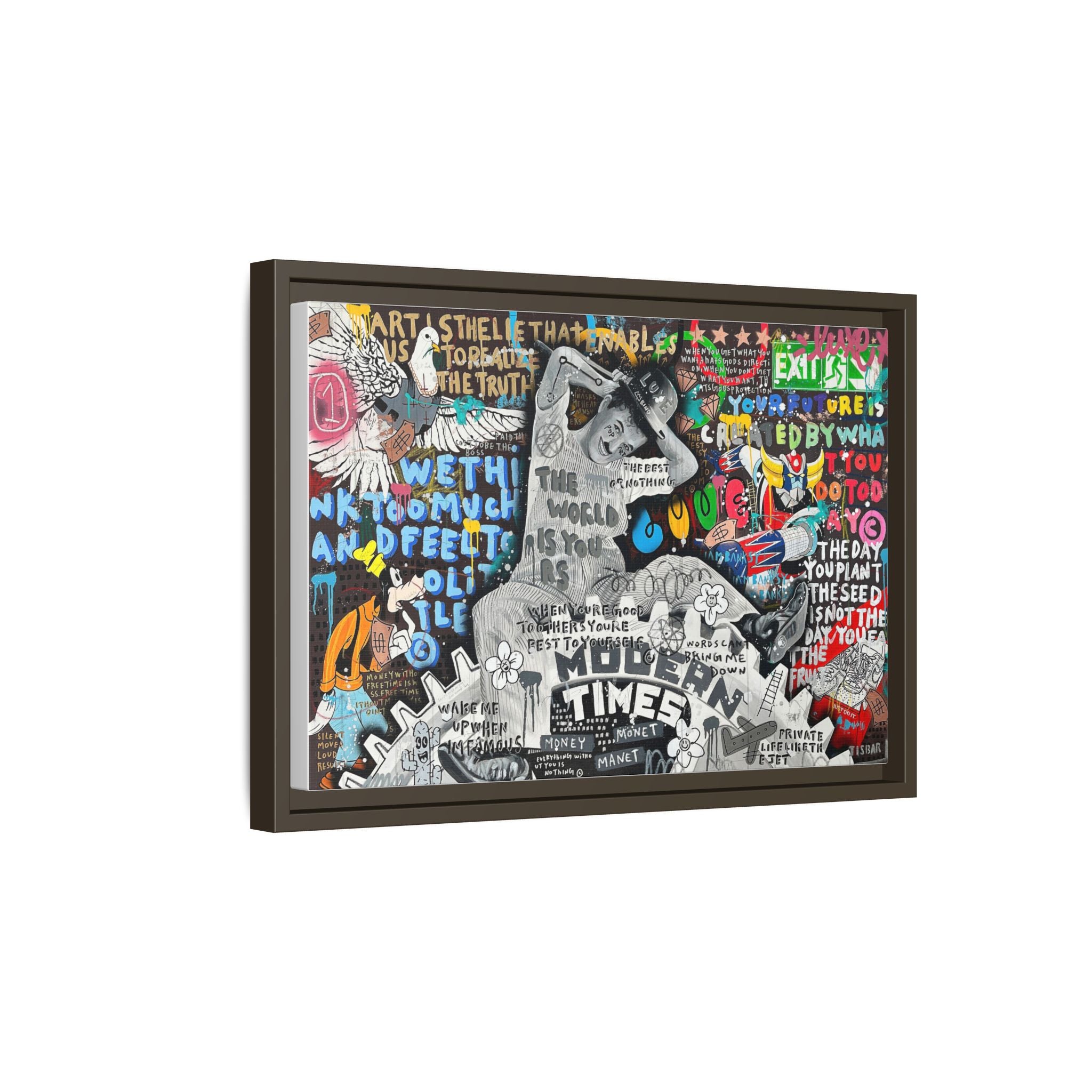 Urban Kaleidoscope: Street Art Fusion, Visual Commentary, Graffiti Narrative - Canvas Wall Art