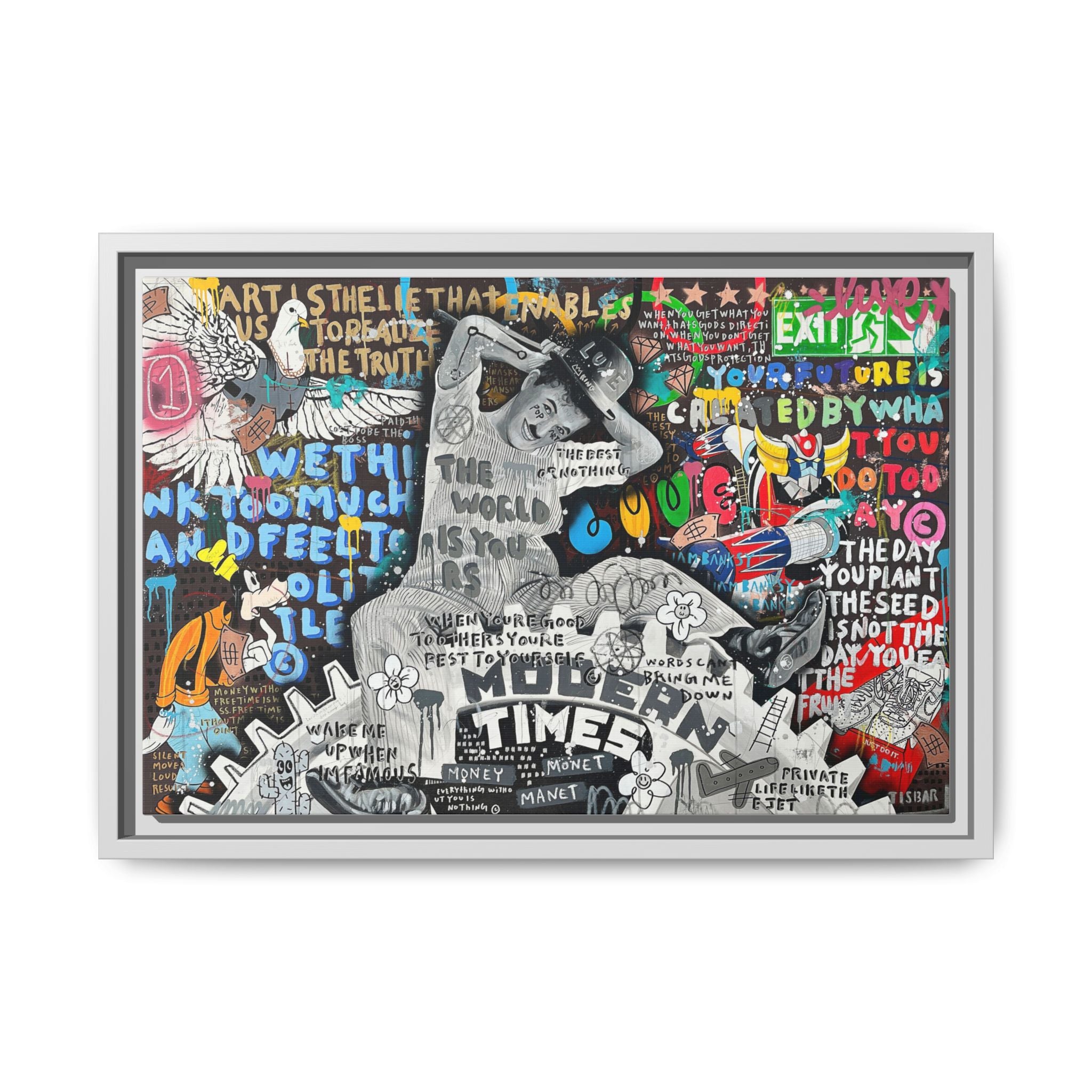 Urban Kaleidoscope: Street Art Fusion, Visual Commentary, Graffiti Narrative - Canvas Wall Art