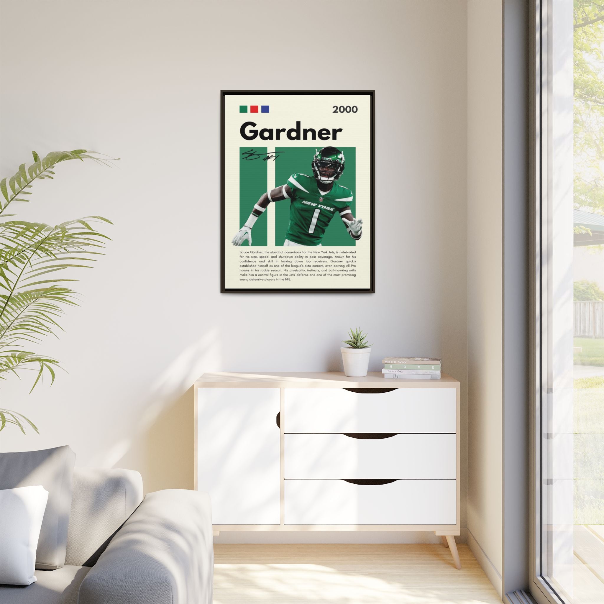 Sauce Gardner: Defensive Dynamo - Canvas Wall Art